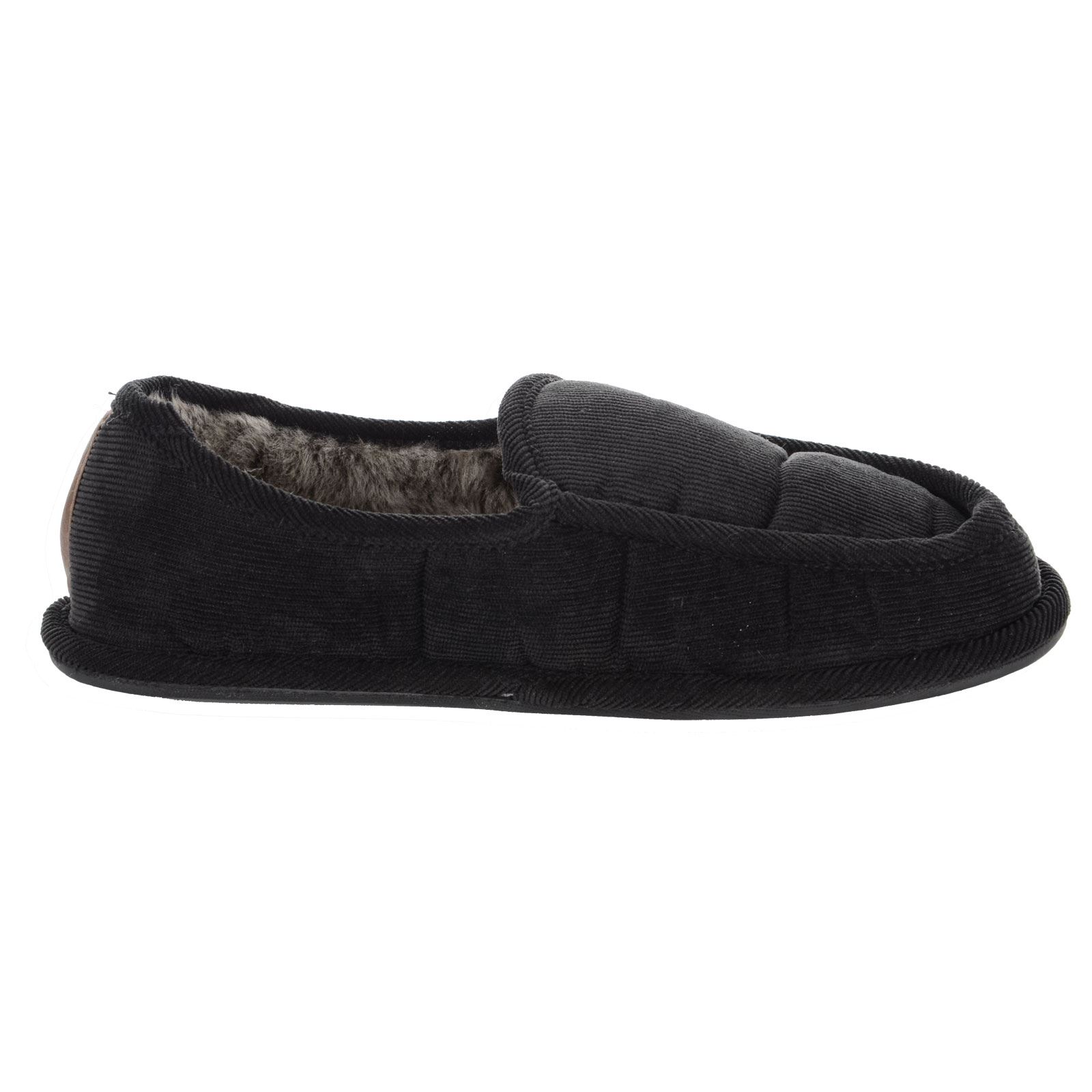 Mens Cord Velvet Full Slippers Super Comfort Soft Lining Grey Navy Black UK 7-11 - Picture 5 of 22