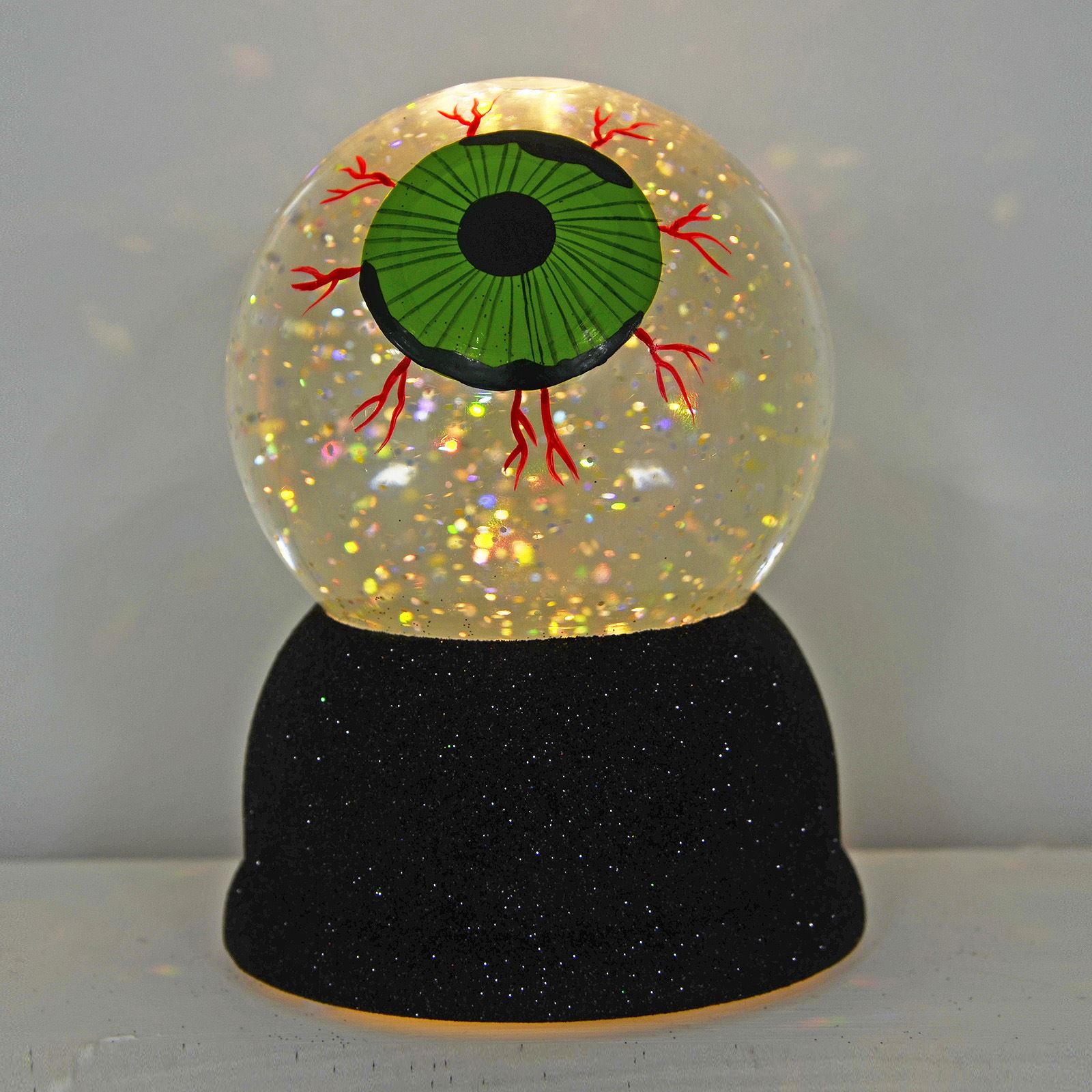 Halloween Eyeball Snow Globe Decoration Light Up Water Glitter Ornament eBay