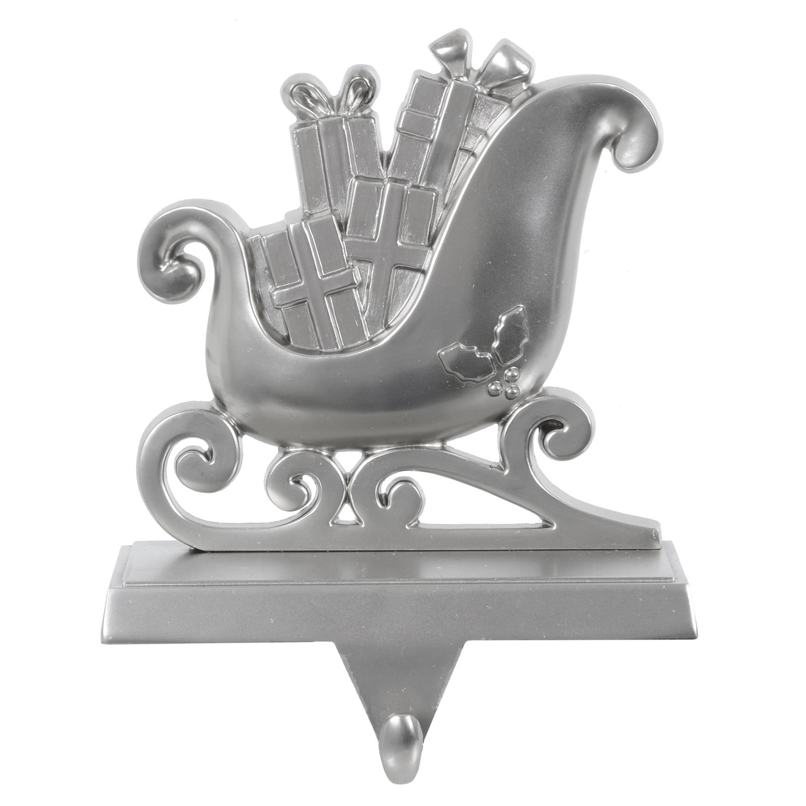 Christmas Stocking Hanger Polished Nickel Holder Hook Mantelpiece Decoration - Picture 4 of 7