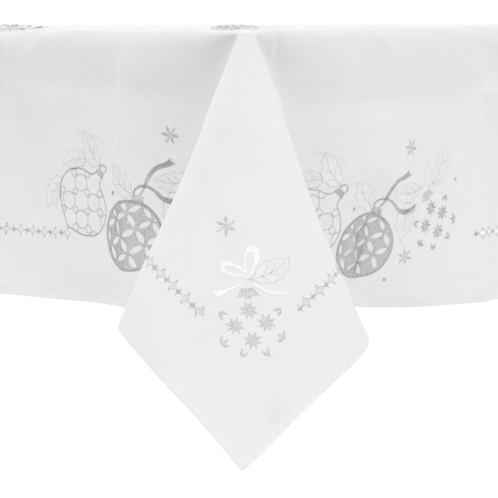 Christmas Tablecloths Napkins Fabric Luxury Embroidered Xmas Table