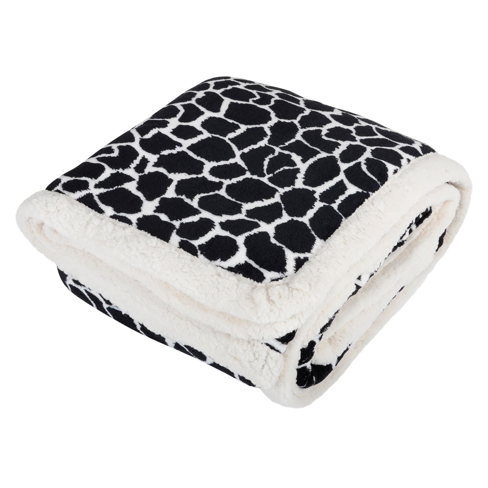 Animal Print Fleece Blanket Luxury Soft Thick Sherpa Throw Sofa Giraffe Leopard - Picture 2 of 6