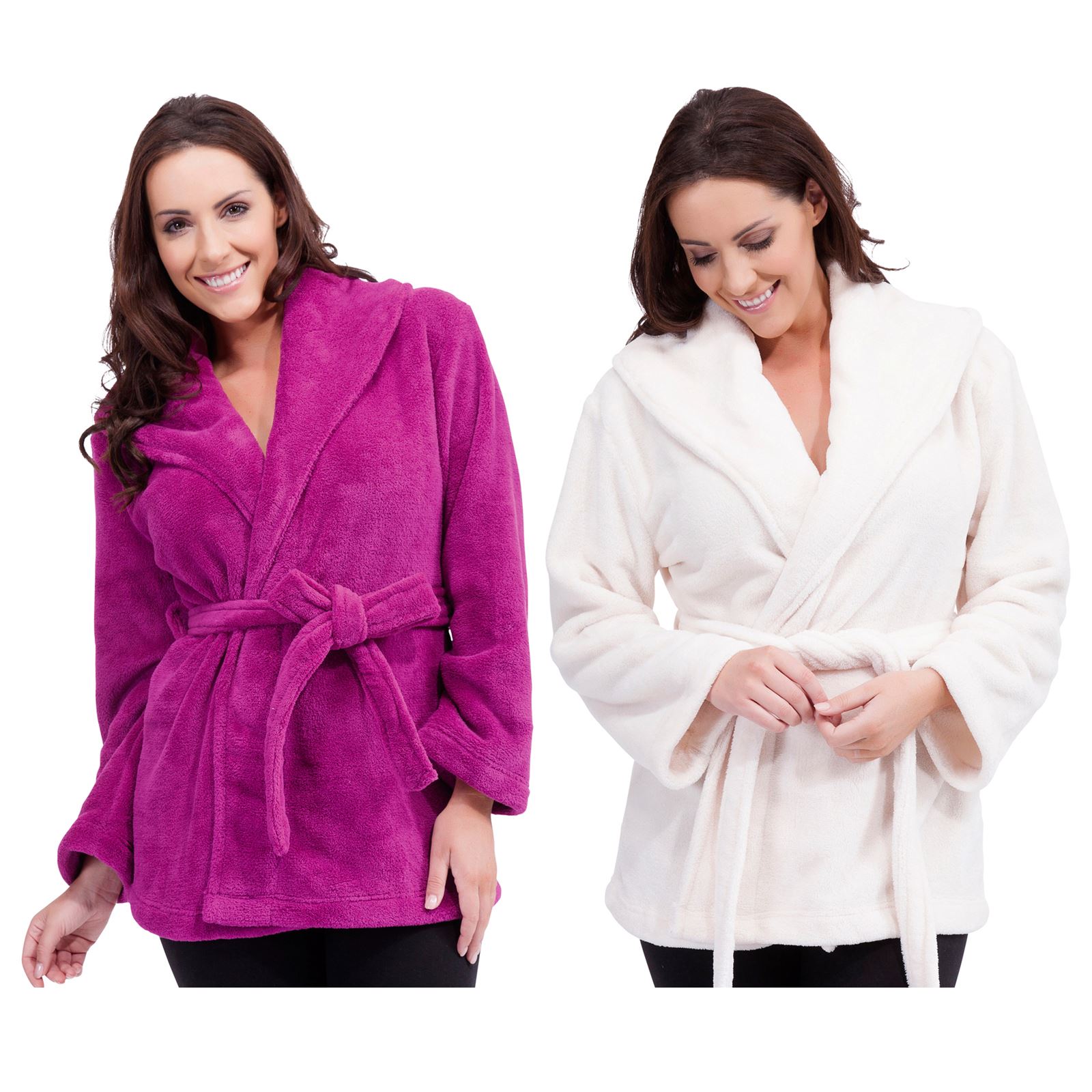 short fleece dressing gown