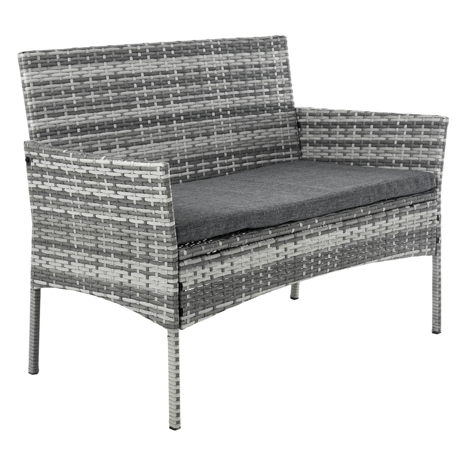 rattan 2 seater bench