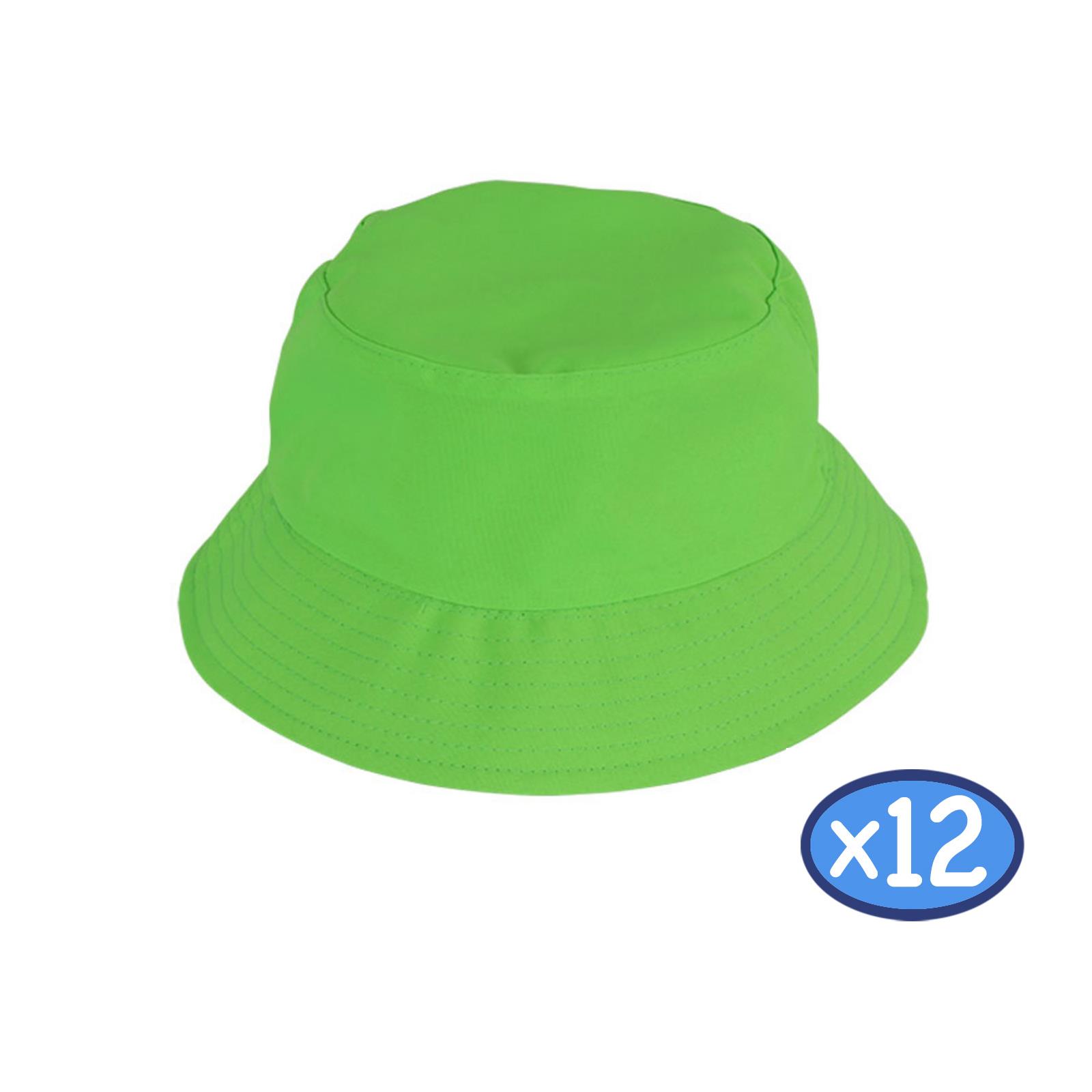 Bucket Hat 1980s Neon Colour Bulk Pack Of 12 Hen Stag Night Adult Fancy Dress - Picture 2 of 4