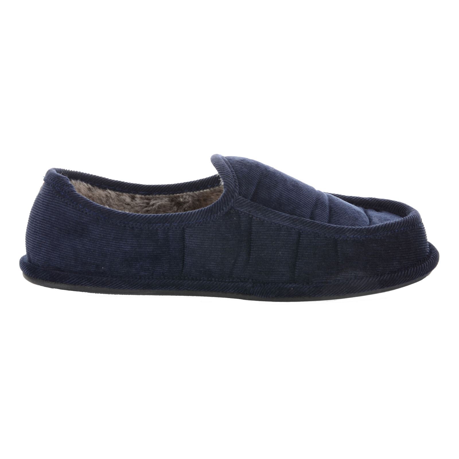 Mens Cord Velvet Full Slippers Super Comfort Soft Lining Grey Navy Black UK 7-11 - Picture 20 of 22