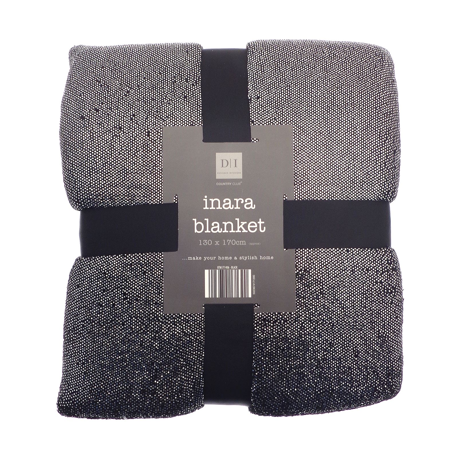 Country Club Inara Blanket Soft Foil Sequin Sparkle Sofa Throw 130 x 170cm