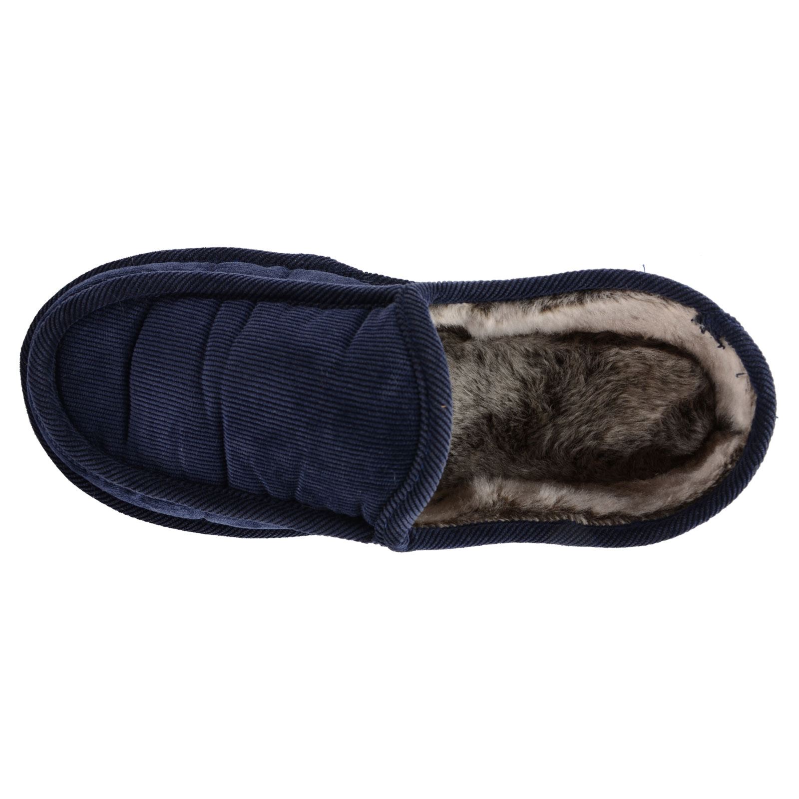 Mens Cord Velvet Full Slippers Super Comfort Soft Lining Grey Navy Black UK 7-11 - Picture 21 of 22