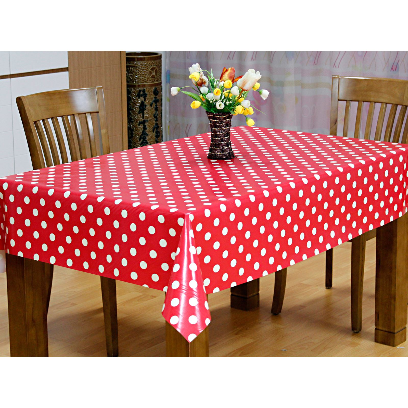 Wipe Clean PVC Vinyl Tablecloth Dining Kitchen Table Cover Protector