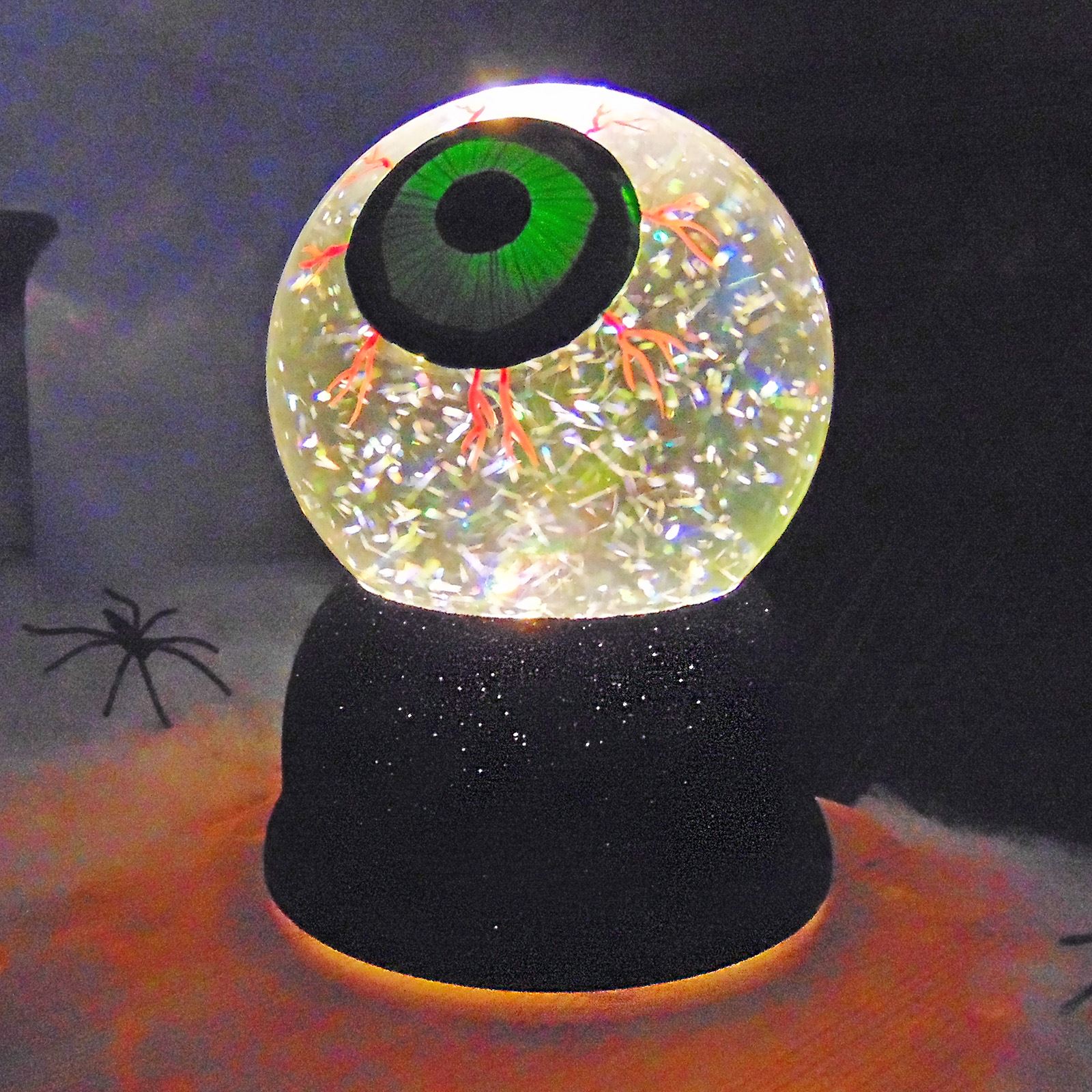 Halloween Eyeball Snow Globe Decoration Light Up Water Glitter Ornament eBay
