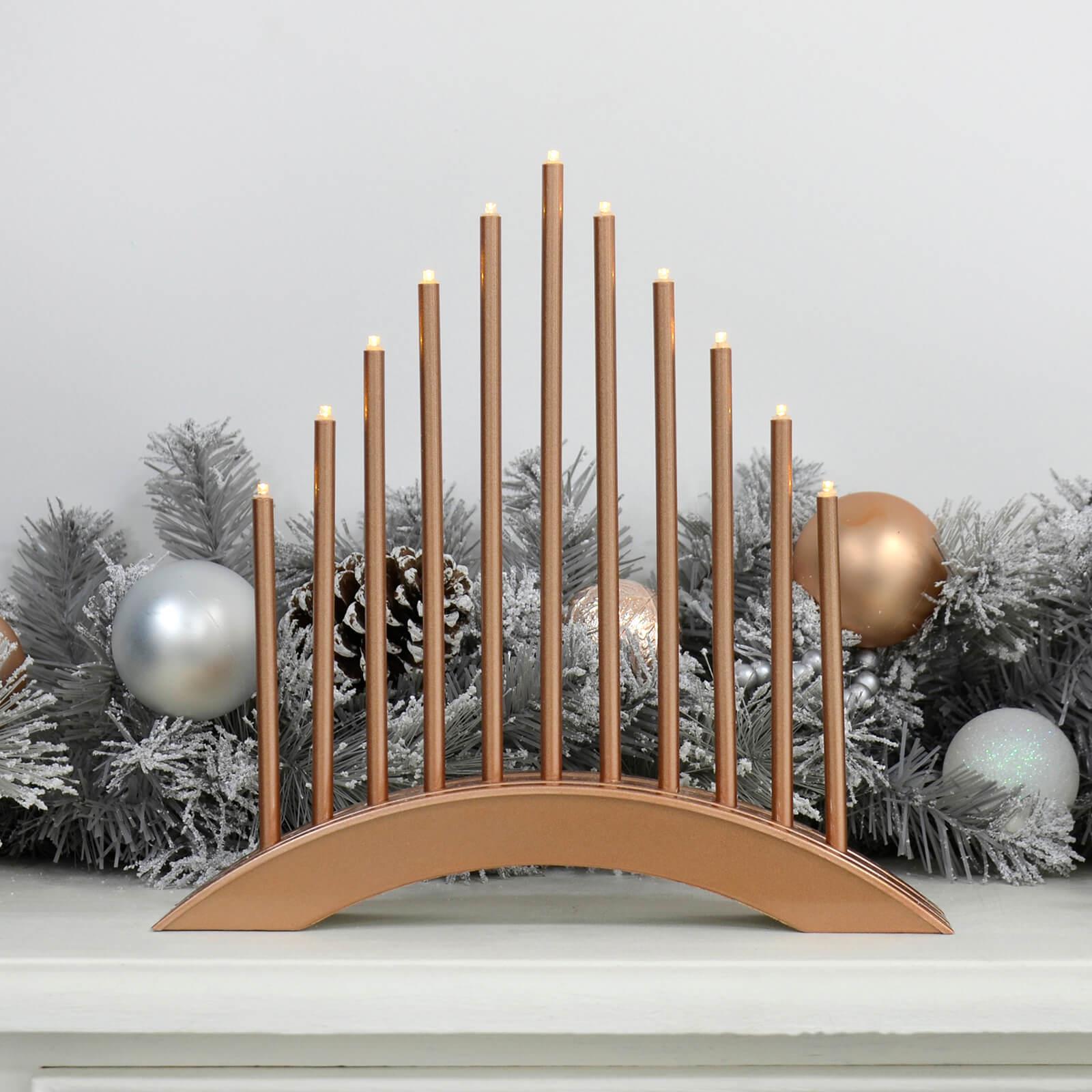 Christmas Candle Bridge Arch Lights 11 LEDs Warm White Decoration Battery Op 12" - Picture 2 of 7