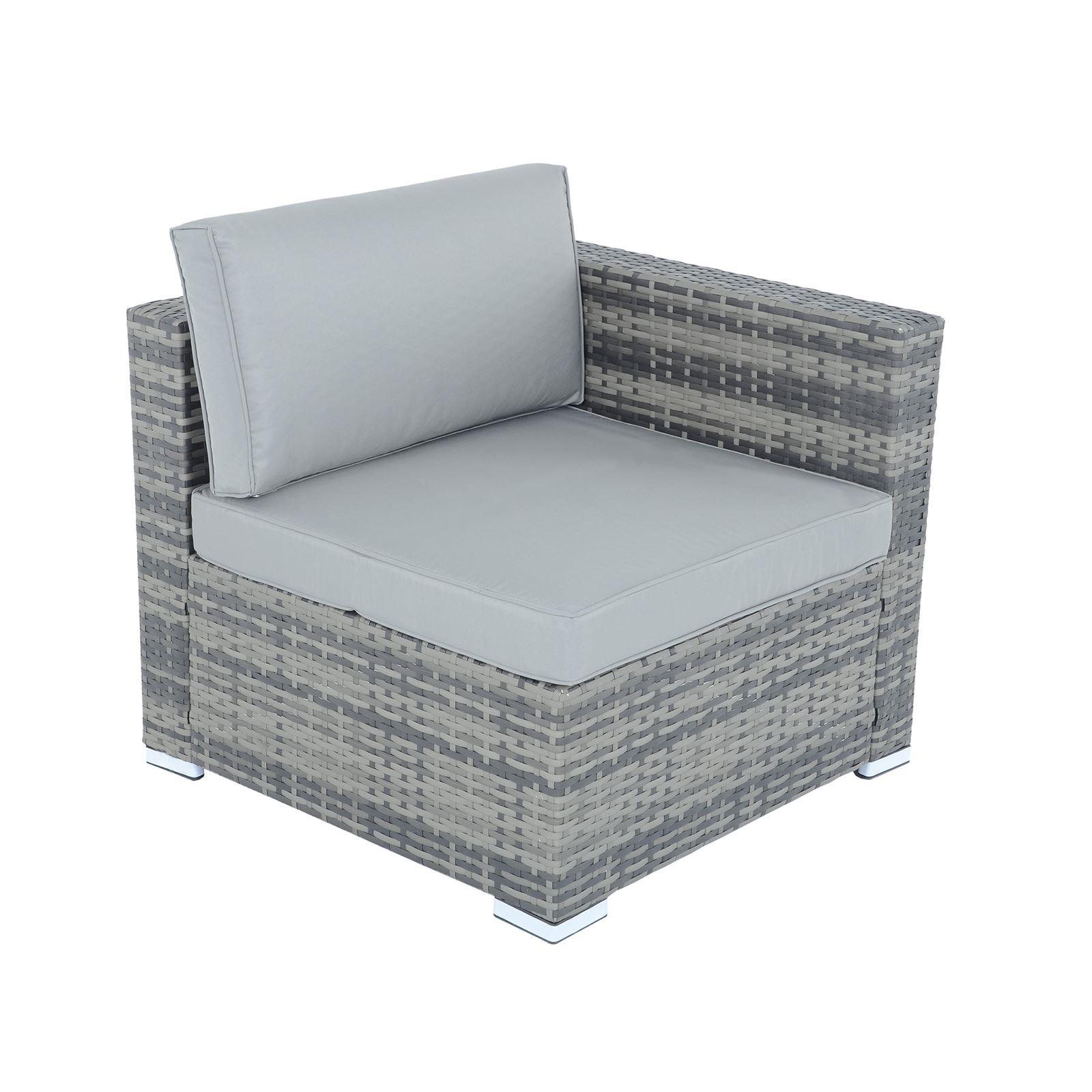 Grey Rattan Garden Sofa Set Storage Ottoman Azuma Outdoor Furniture