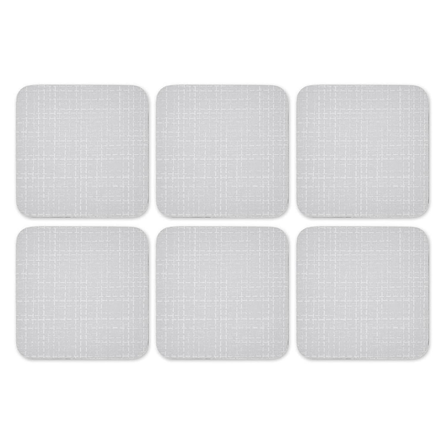 Set of 6 Coasters Cork Back Plain Patterned Square Coffee Mats Heat Resistant 4" - Picture 7 of 11