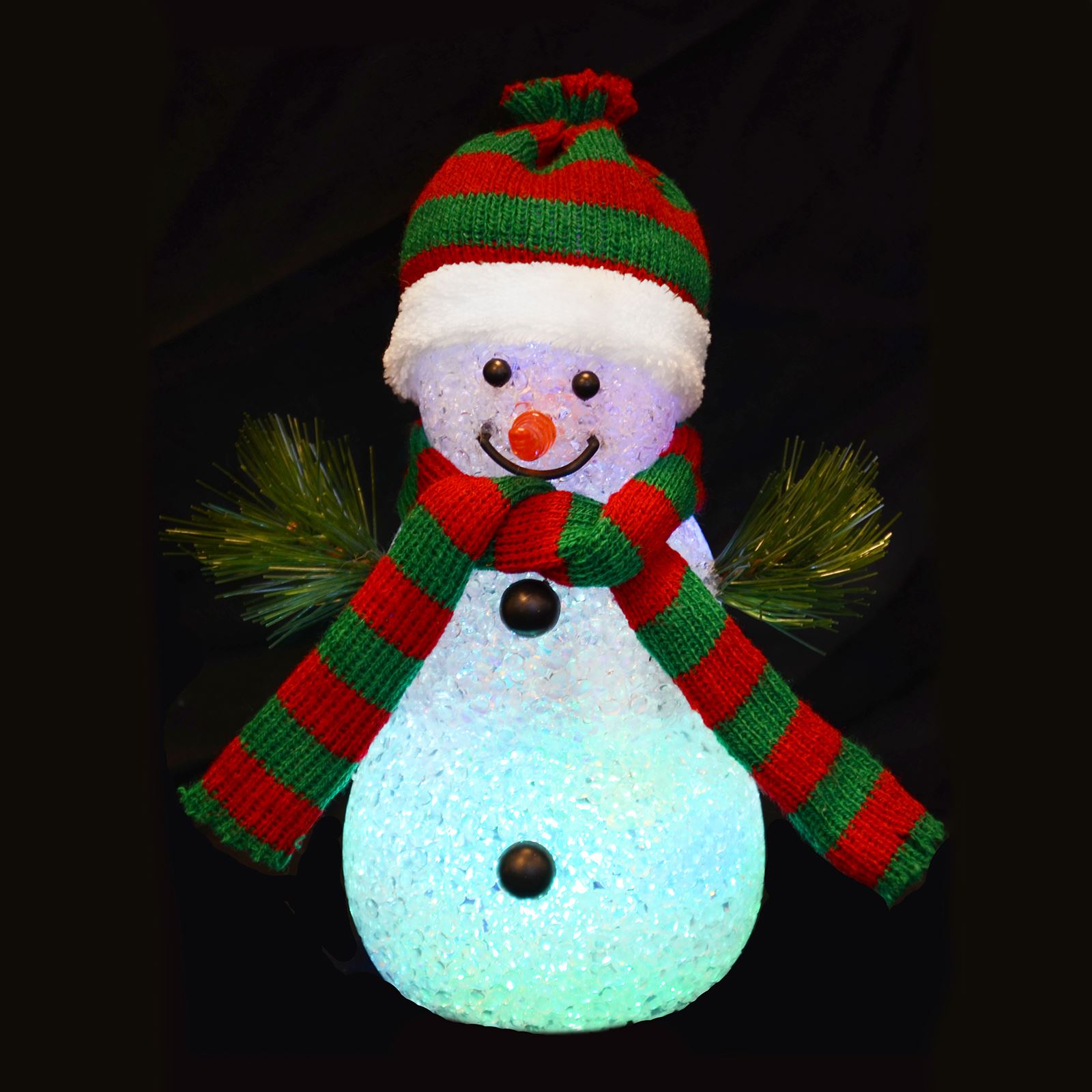 New 18cm Light Up Snowman Colour Changing Multi LED Christmas