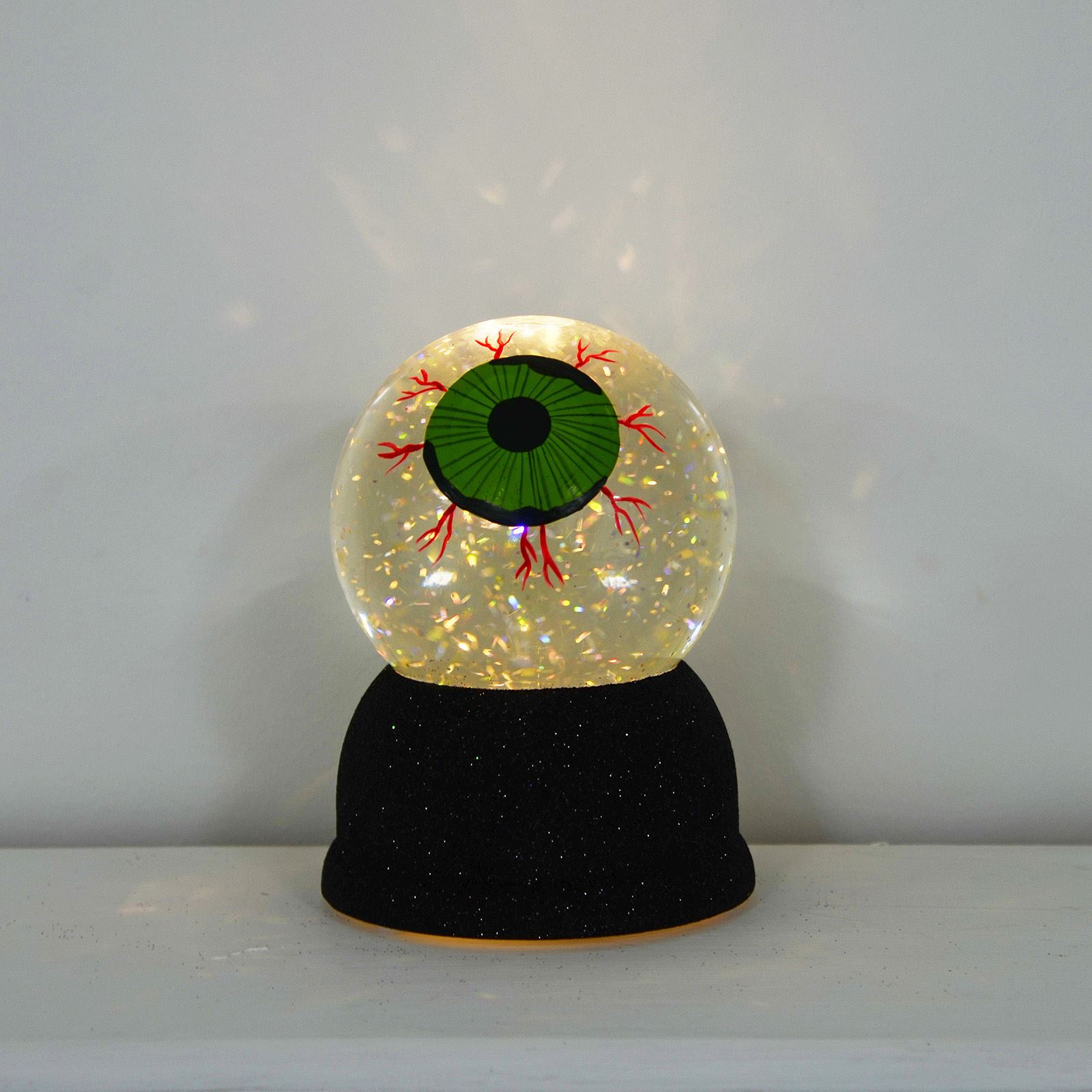 Halloween Eyeball Snow Globe Decoration Light Up Water Glitter Ornament eBay