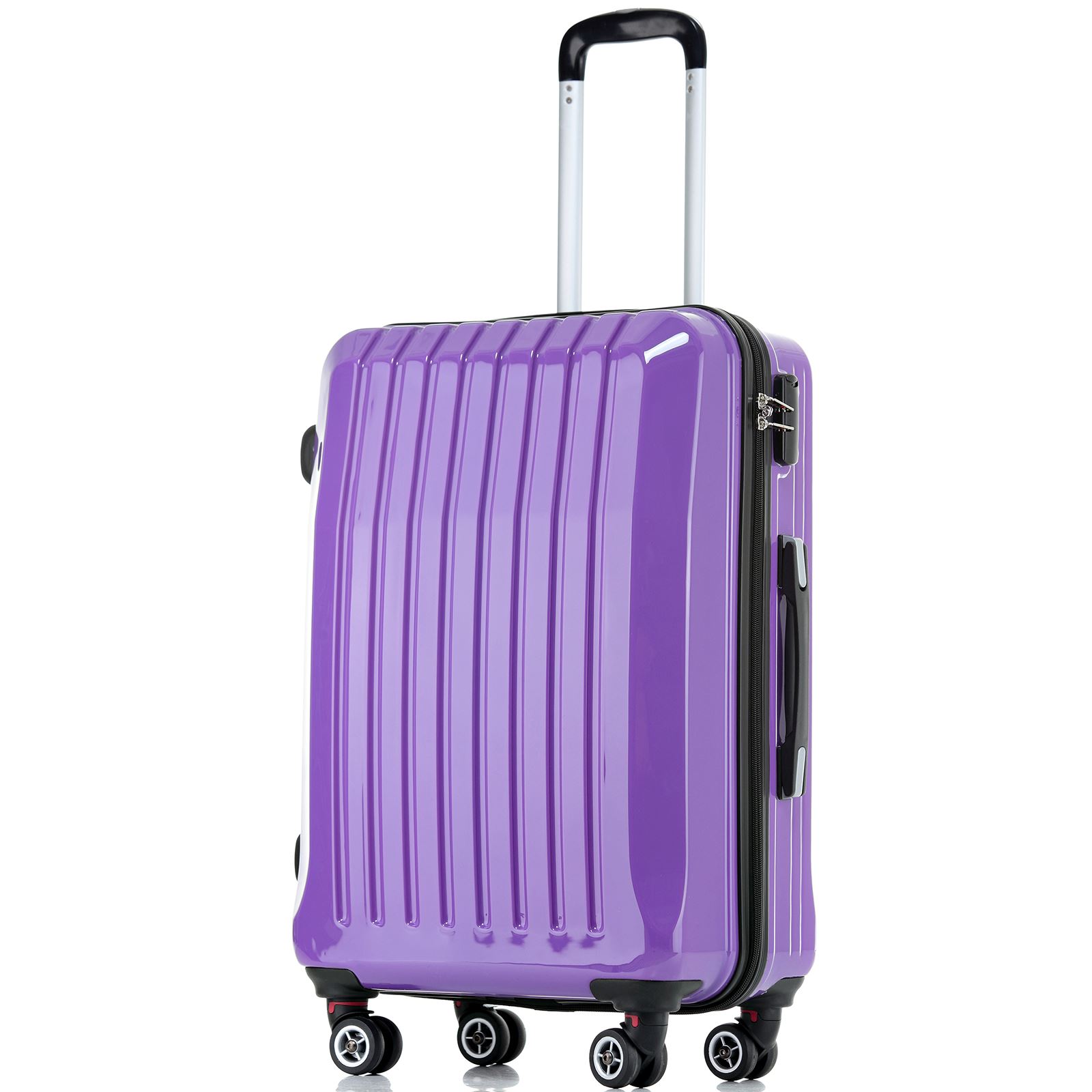 Hard Shell ABS Trolley Case 4 Spinner Wheels Suitcase Luggage Holiday
