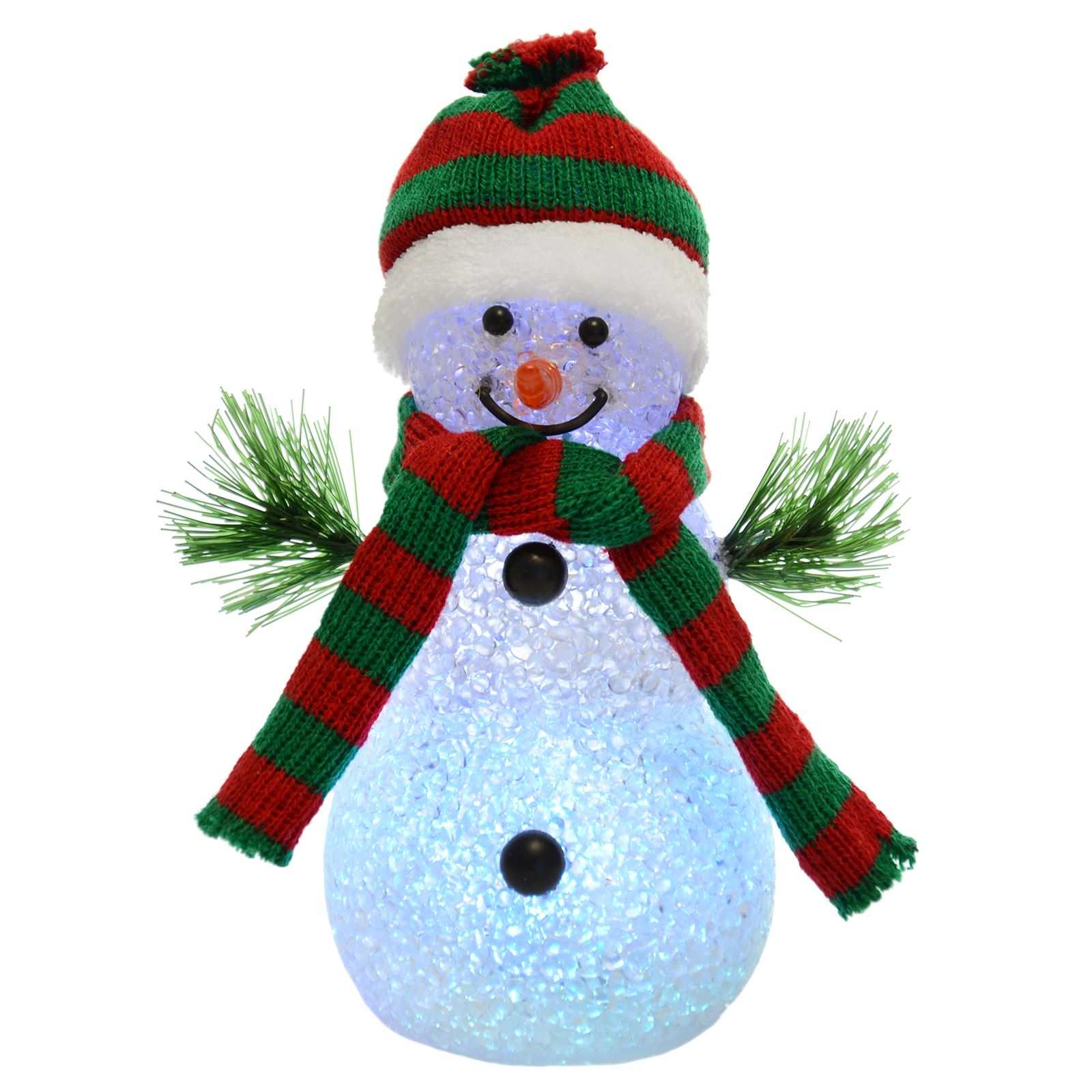 New 18cm Light Up Snowman Colour Changing Multi LED Christmas