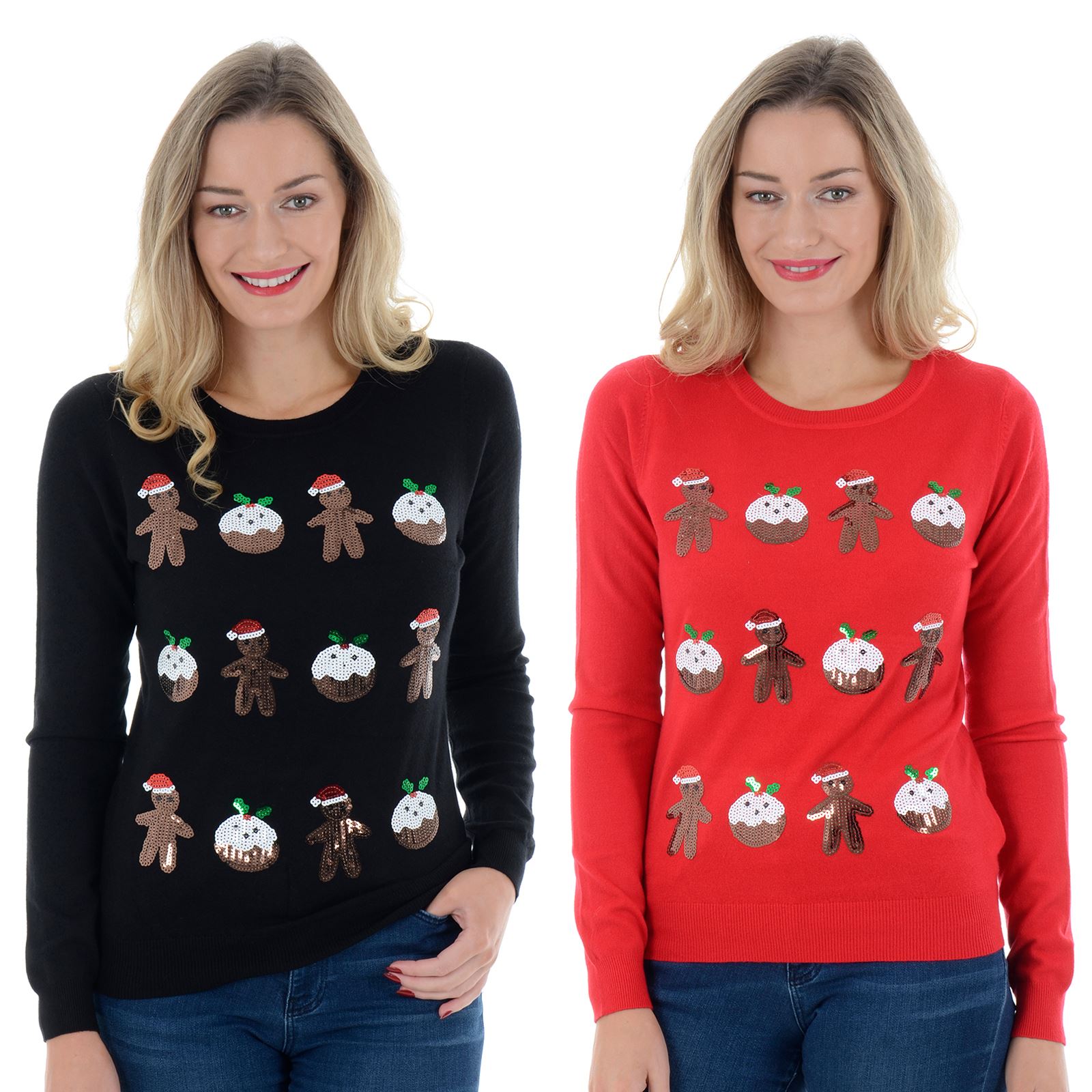 Womens christmas pudding jumper Clearance