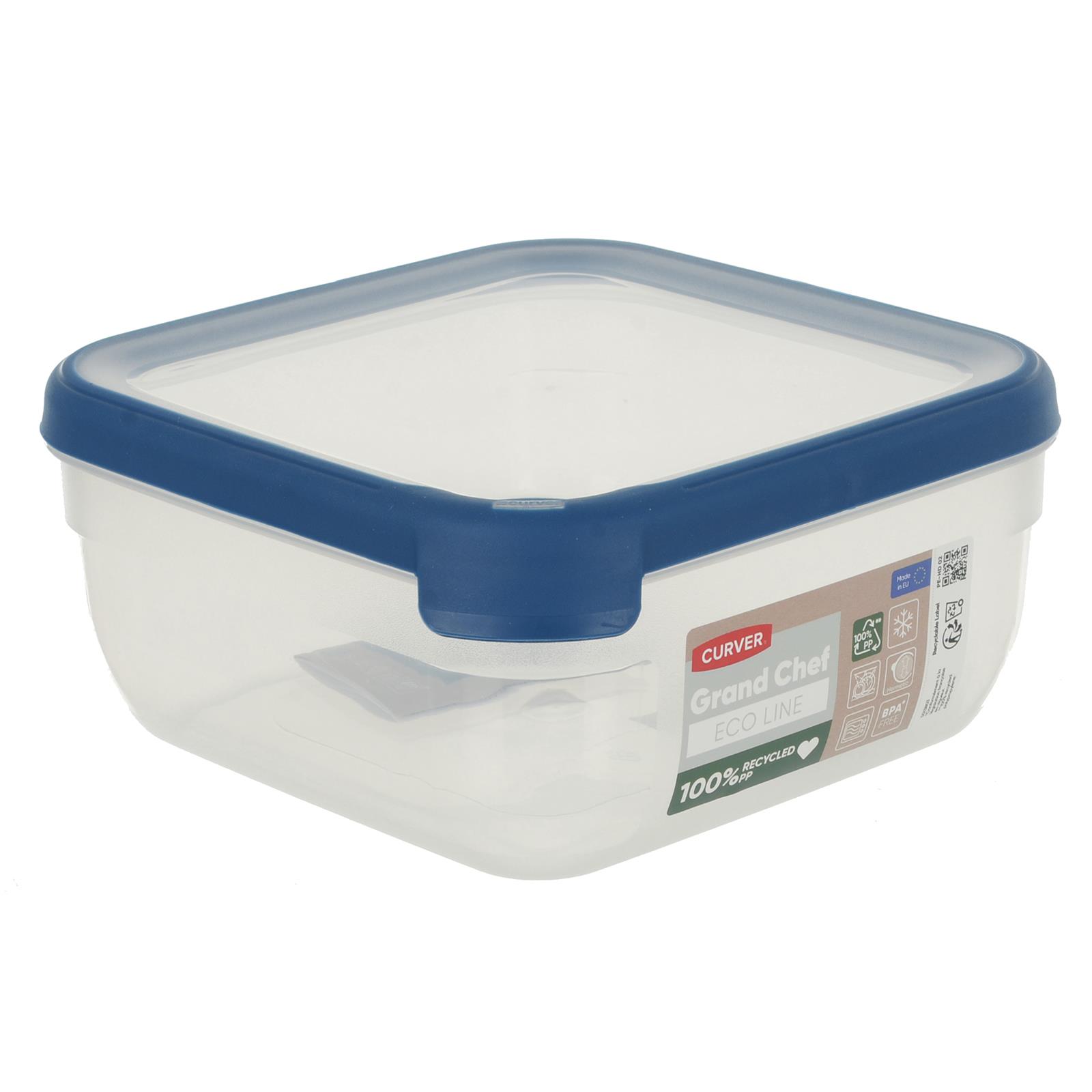 Square Food Storage Container Curver Grand Chef Eco Line Clear 100% Recycled - Picture 4 of 5