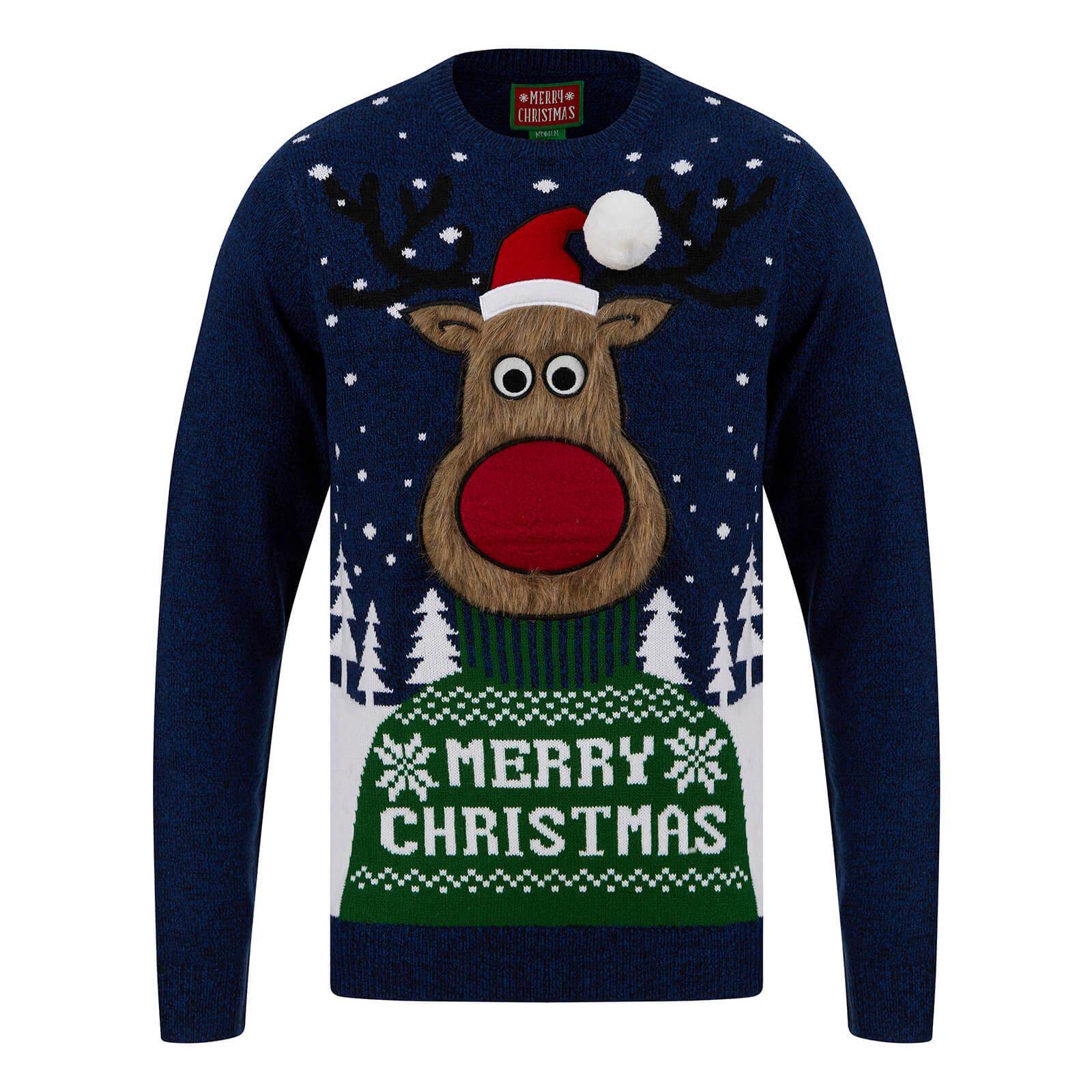 Mens Christmas Jumpers Funny Xmas Party Soft Knitted Sweater Novelty