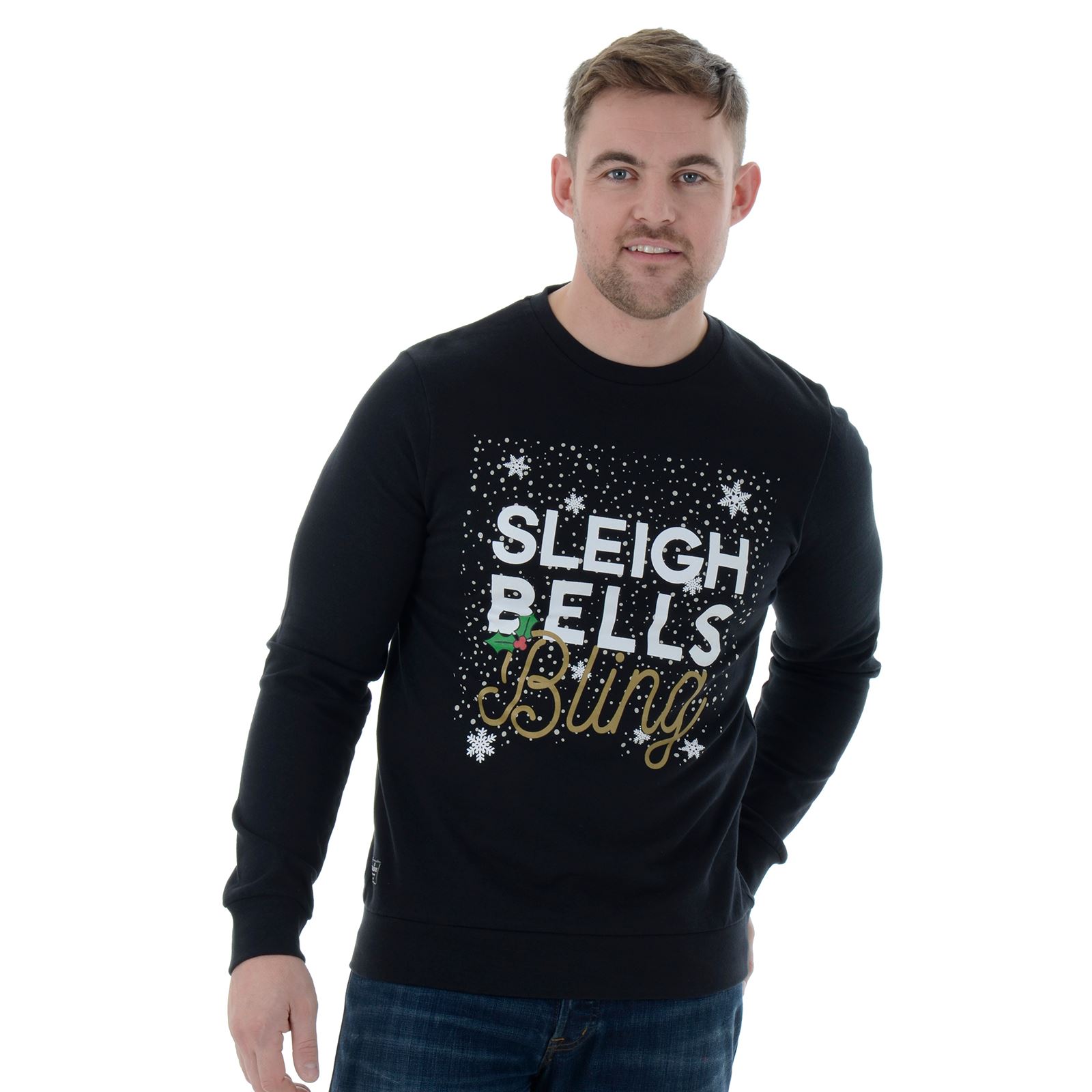 Mens Novelty Funny Christmas Jumper Xmas Sweatshirt Sweater Sleigh