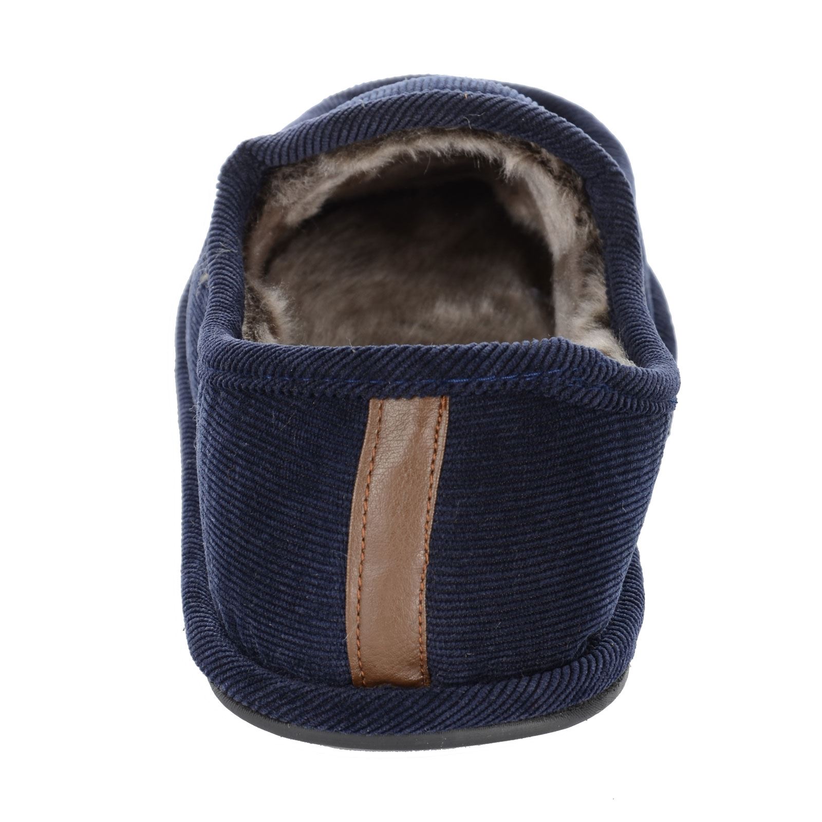 Mens Cord Velvet Full Slippers Super Comfort Soft Lining Grey Navy Black UK 7-11 - Picture 18 of 22