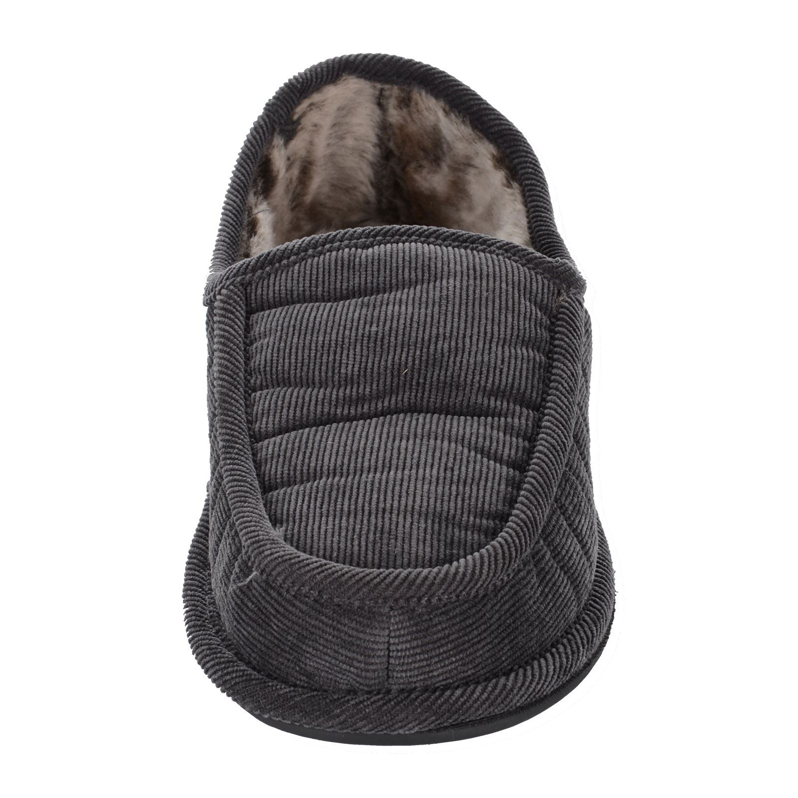 Mens Cord Velvet Full Slippers Super Comfort Soft Lining Grey Navy Black UK 7-11 - Picture 10 of 22