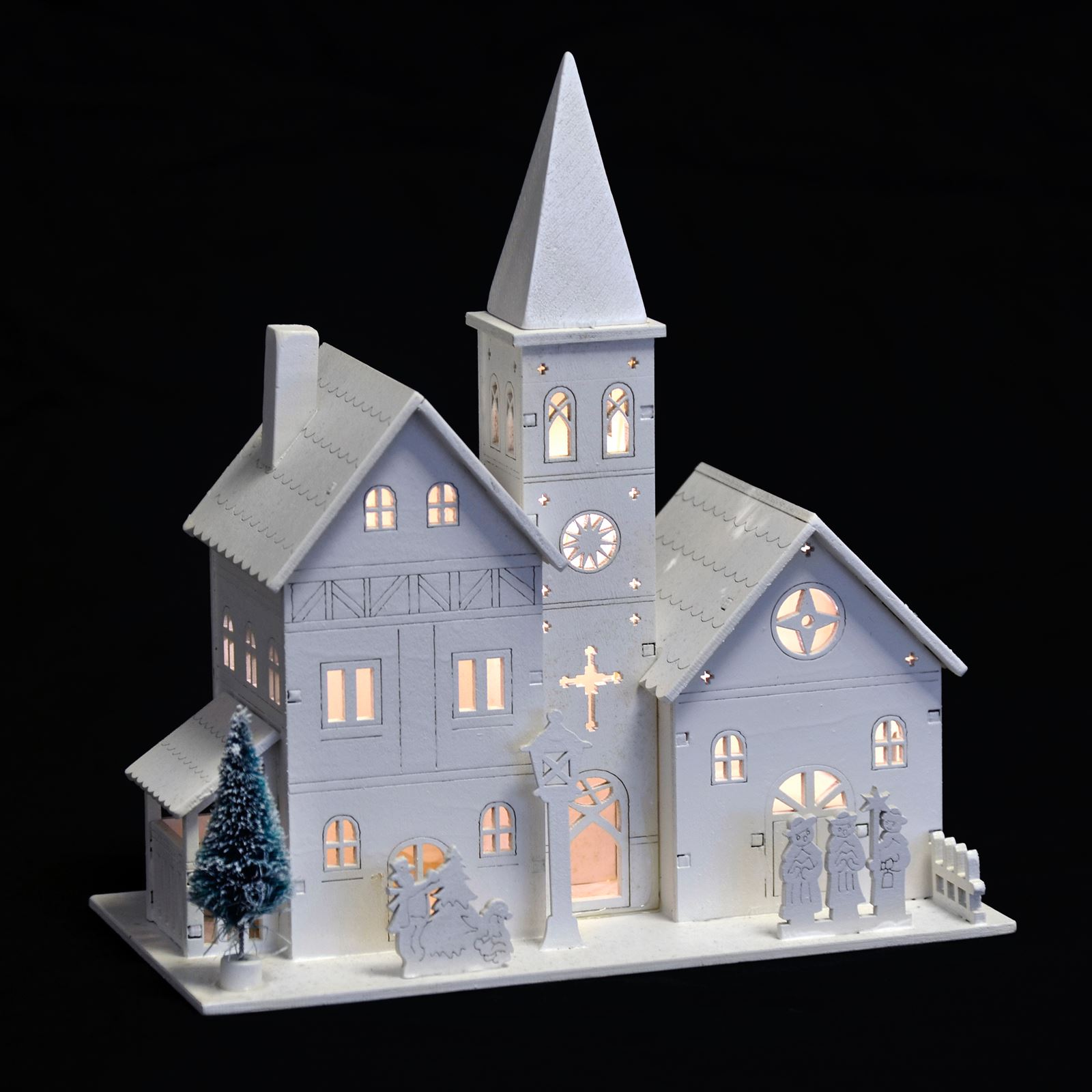 Church Scene Christmas Light Up Room Decoration Battery Operated LED