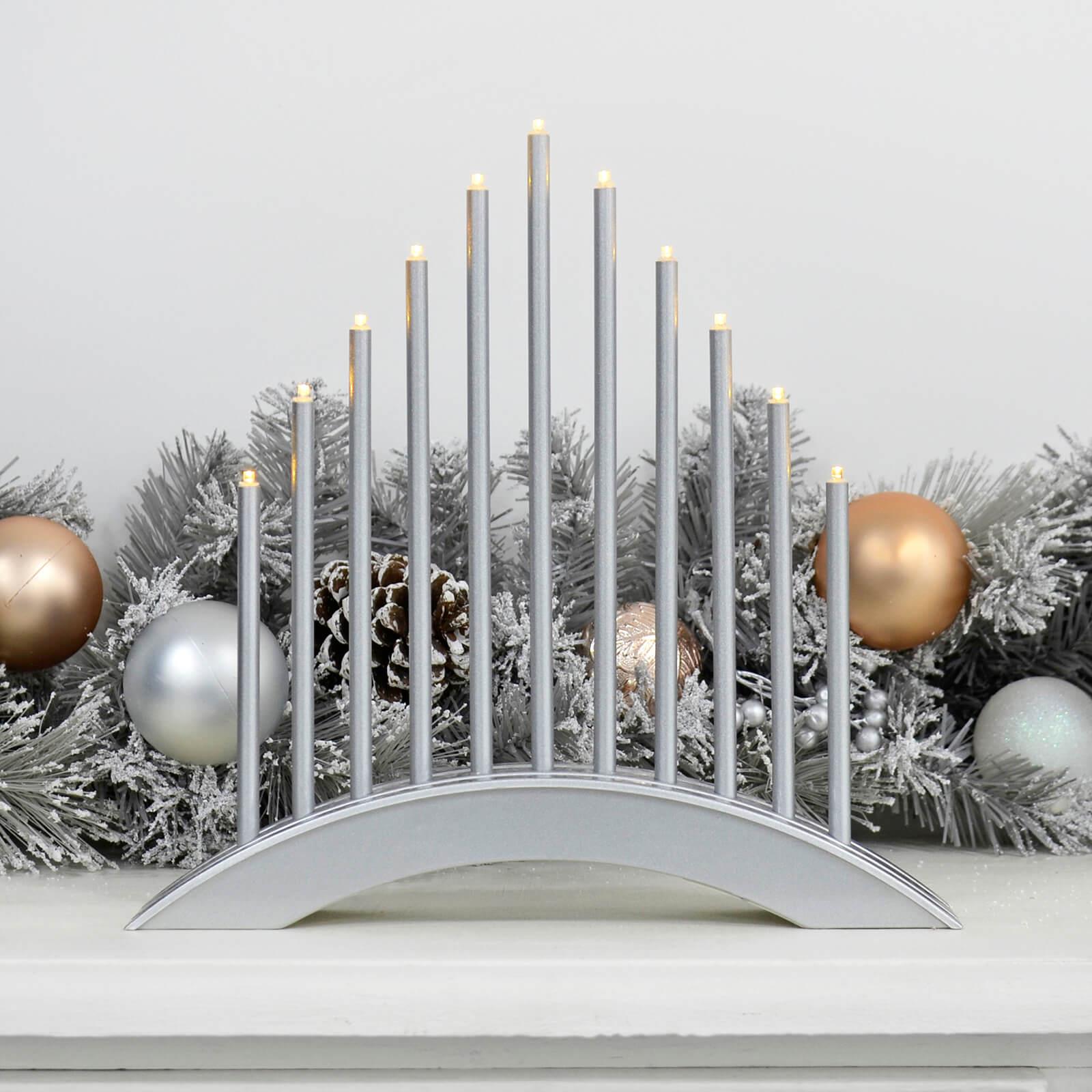Christmas Candle Bridge Arch Lights 11 LEDs Warm White Decoration Battery Op 12" - Picture 5 of 7