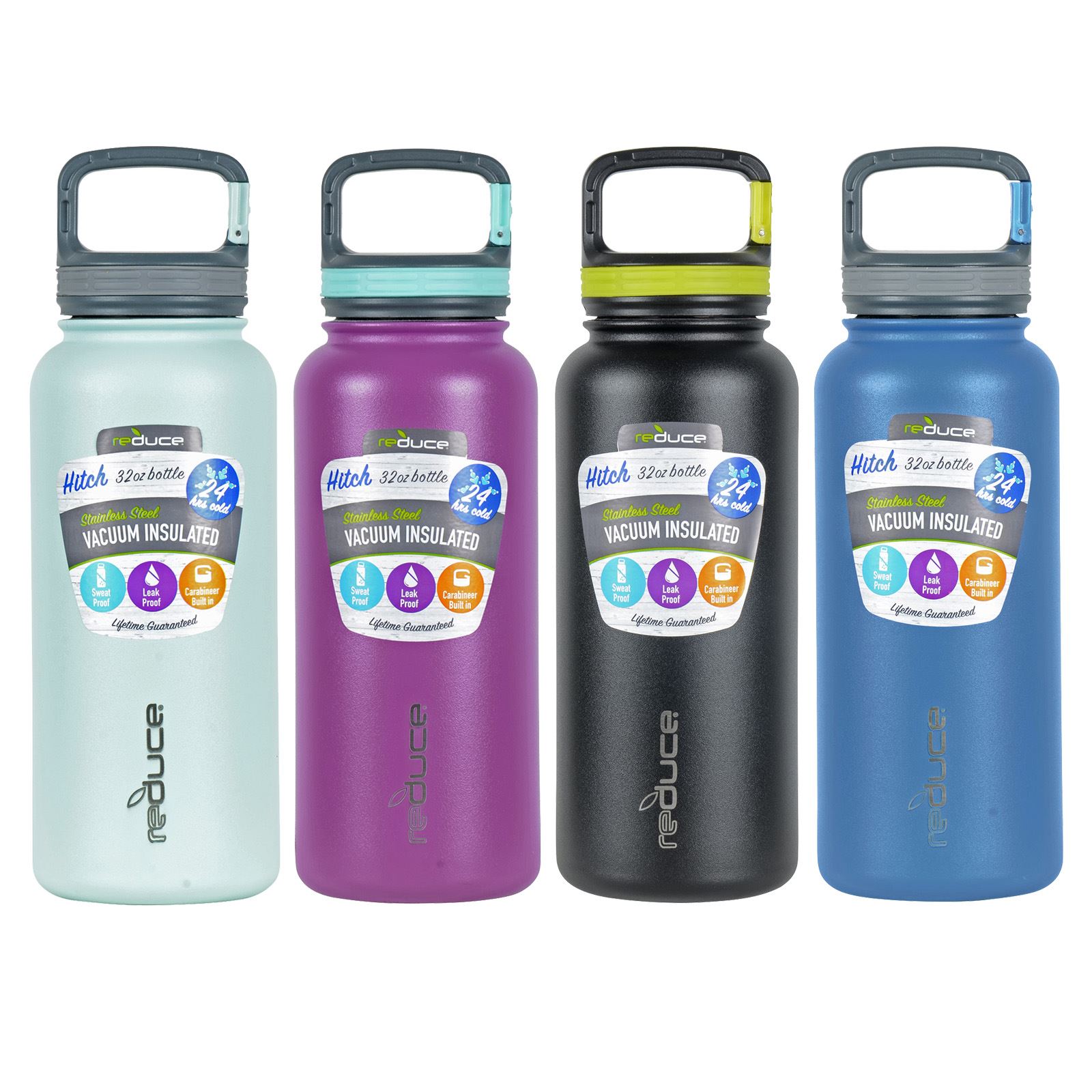 Reduce Hitch Water Bottle 945ml Vacuum Insulated Steel Carabiner Clip