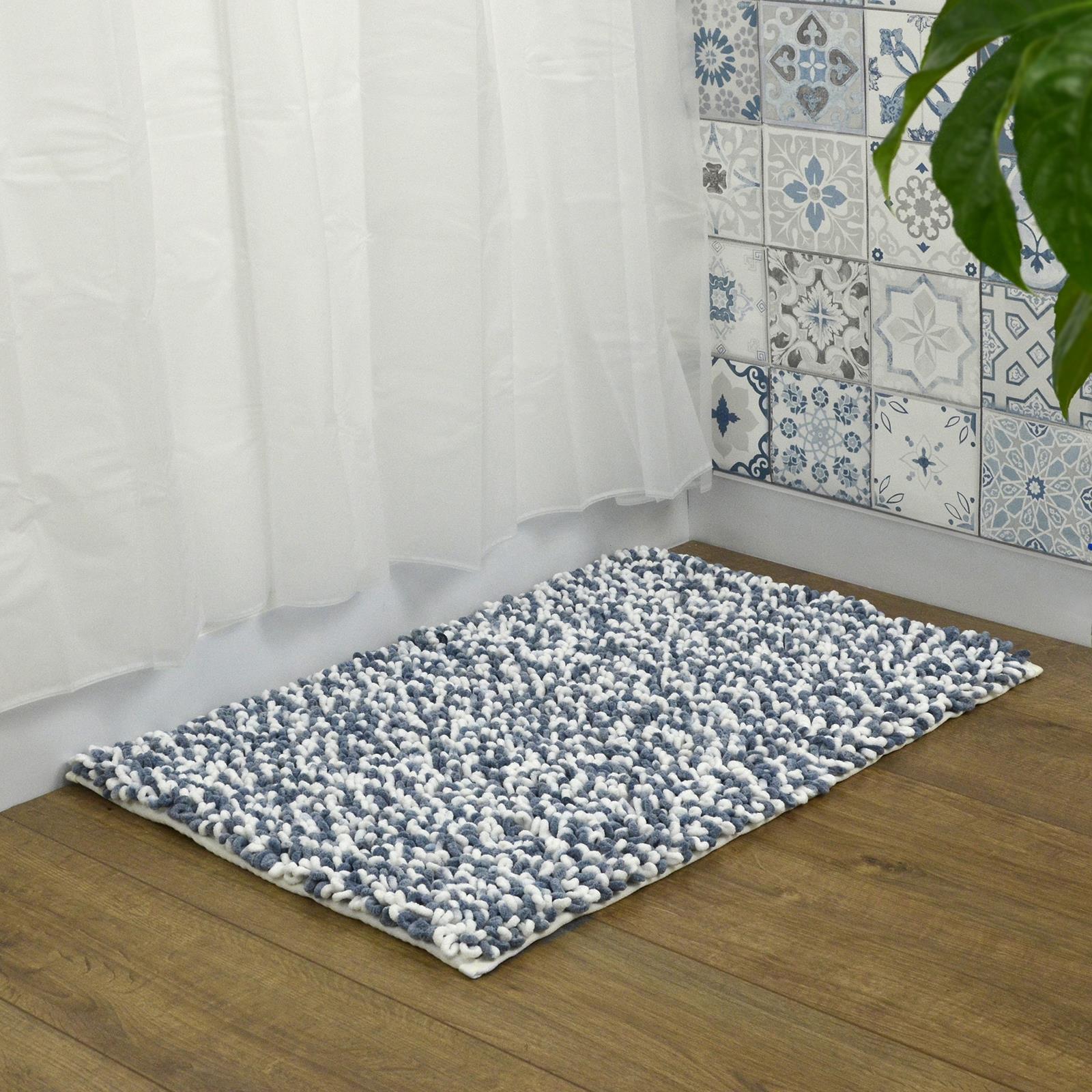 Microfibre Noodle Bath Mat Two Tone Soft Loop Pile Rug NonSlip Shower Bathroom eBay