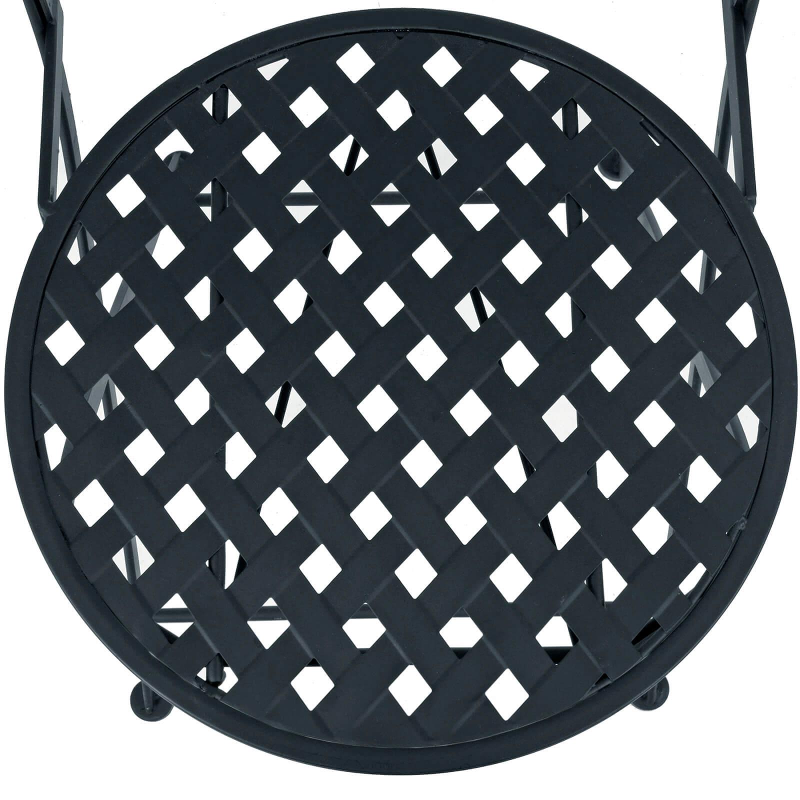 Garden Bistro Set Mosaic Greek Taverna Table 2 Chairs Black Metal Furniture - Picture 8 of 10