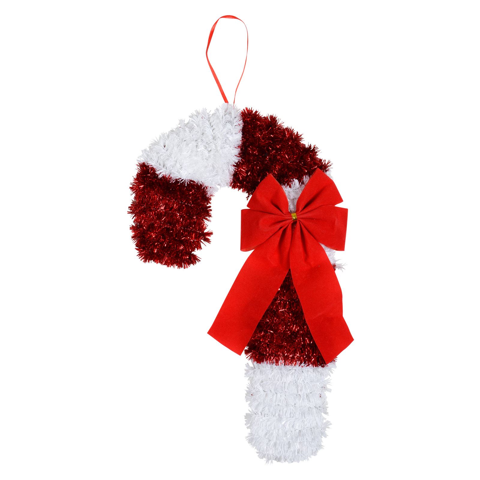 Large Tinsel Christmas Candy Cane Xmas Crimbo Decoration Festive Plaque Large Tinsel Christmas Candy Cane Xmas Crimbo Decoration Festive Plaque