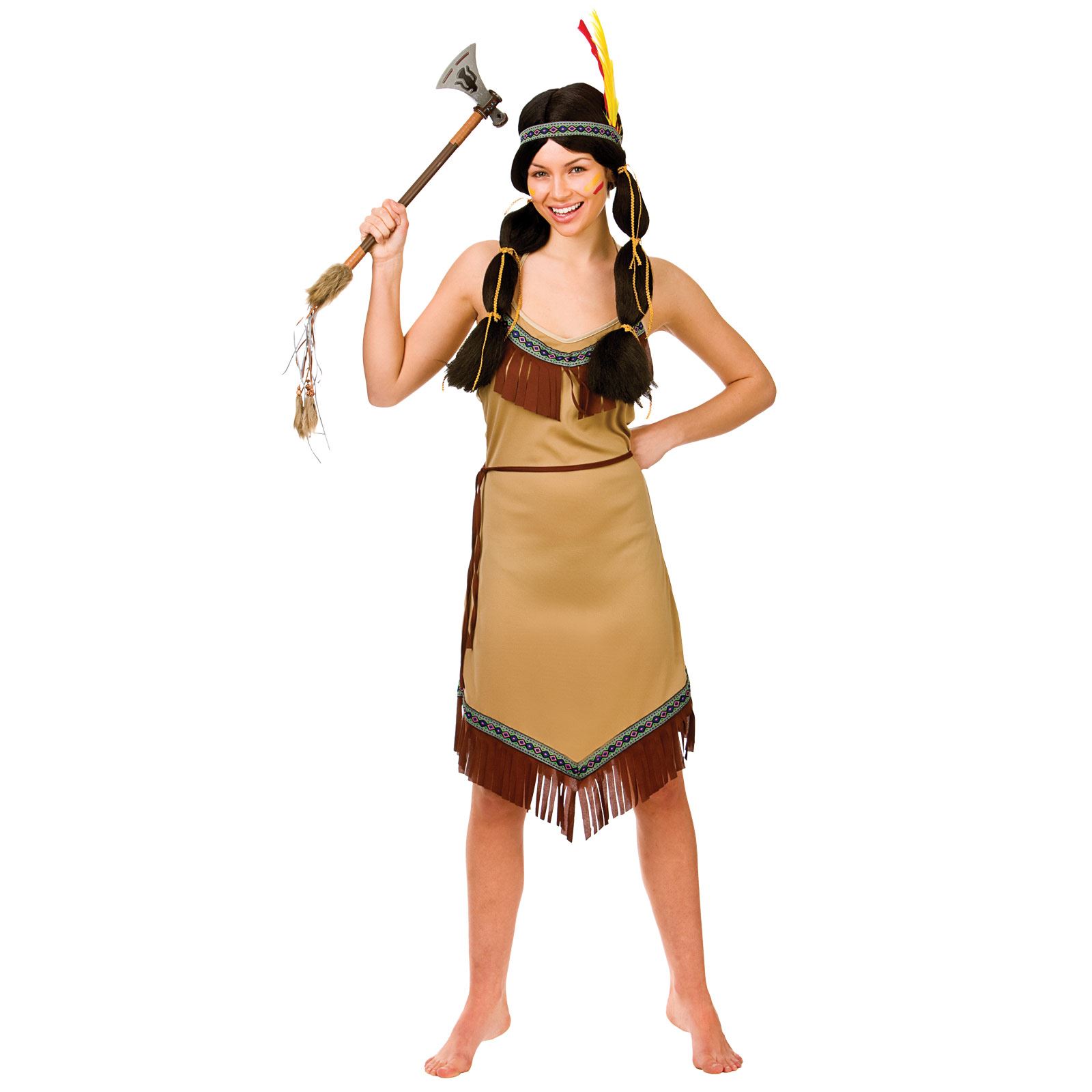 Ladies Native Indian Native American Halloween Fancy Dress Up Party