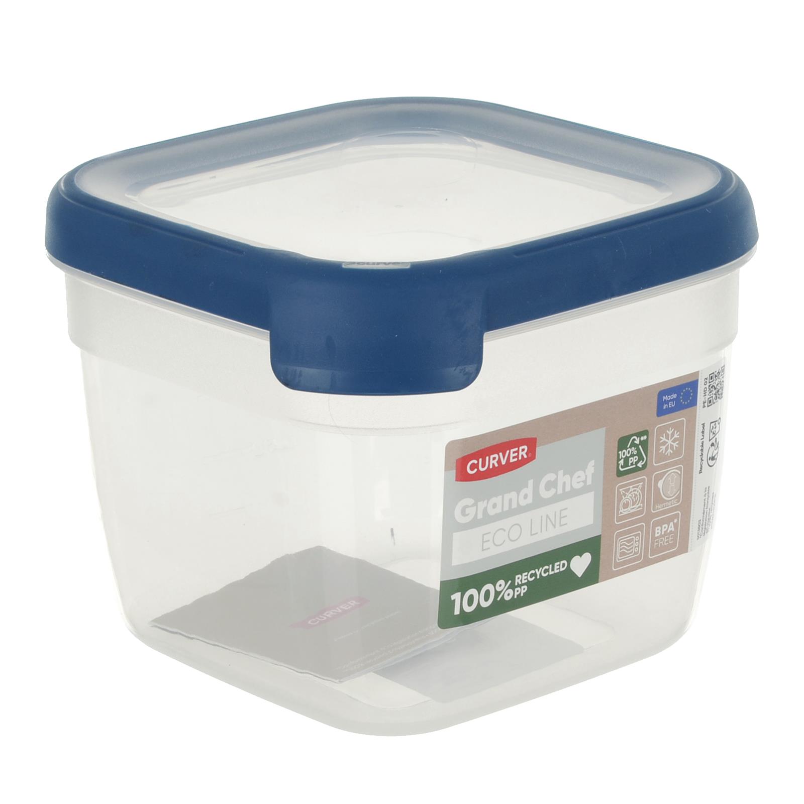 Square Food Storage Container Curver Grand Chef Eco Line Clear 100% Recycled - Picture 3 of 5