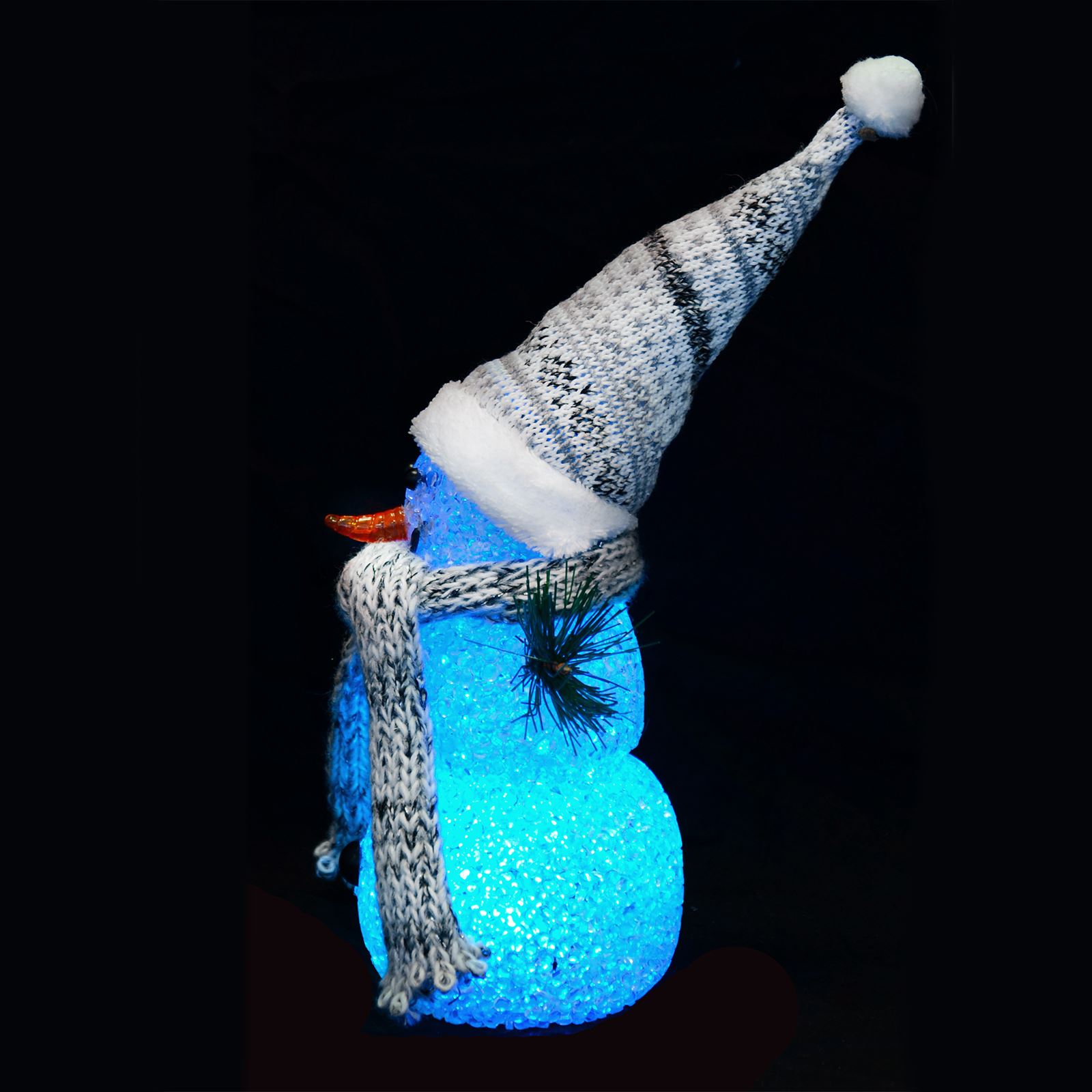 New 18cm Light Up Snowman Colour Changing Multi LED Christmas