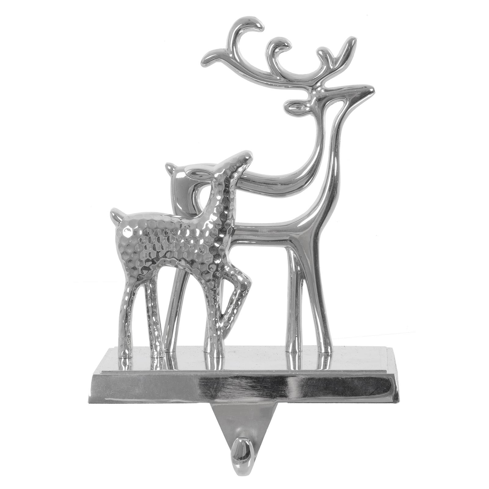 Christmas Stocking Hanger Polished Nickel Holder Hook Mantelpiece Decoration - Picture 2 of 7