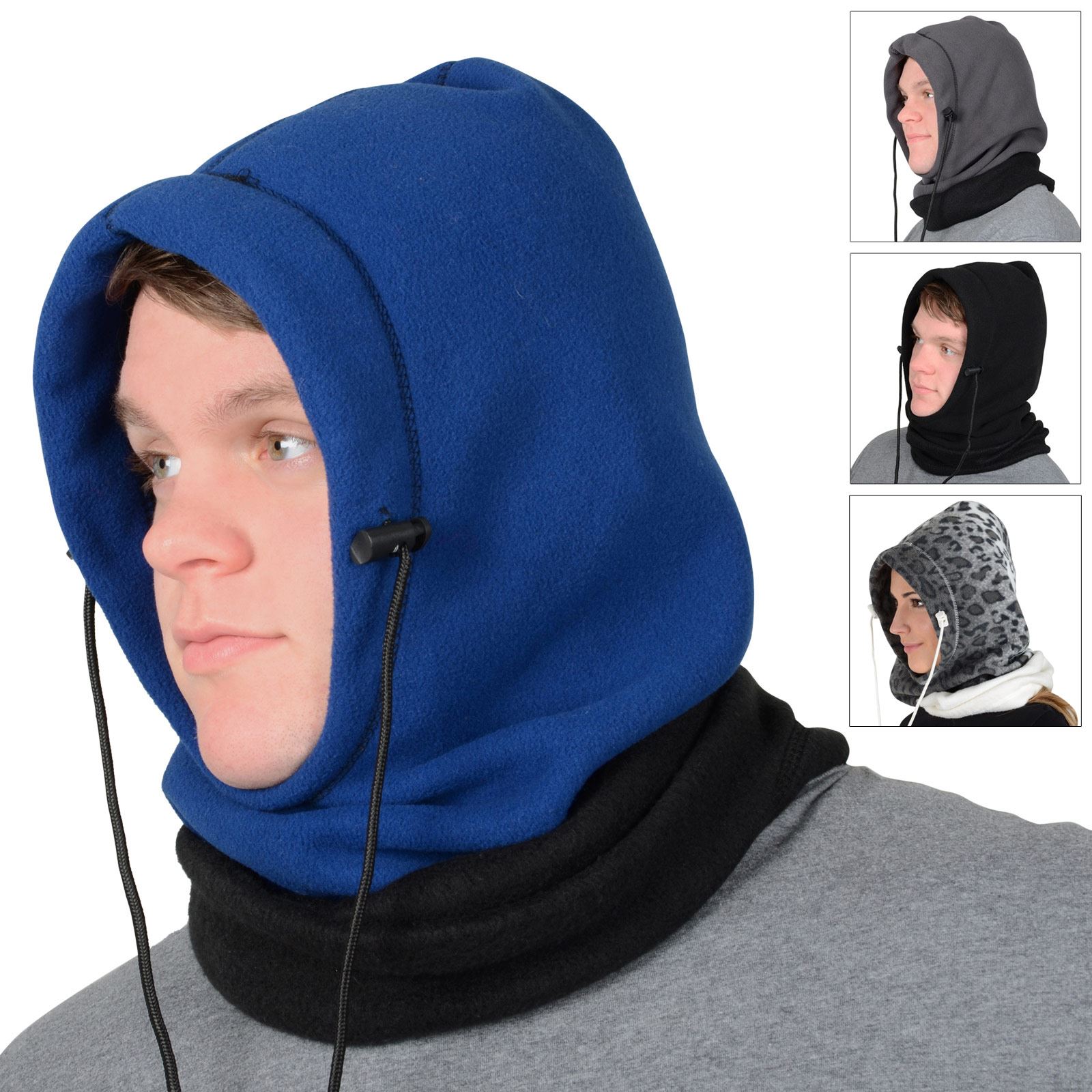 ARCTIC-X 6-in-1 Fleece Hood balaclava Facemask Beanie Scarf Hood Bag Winter Cold
