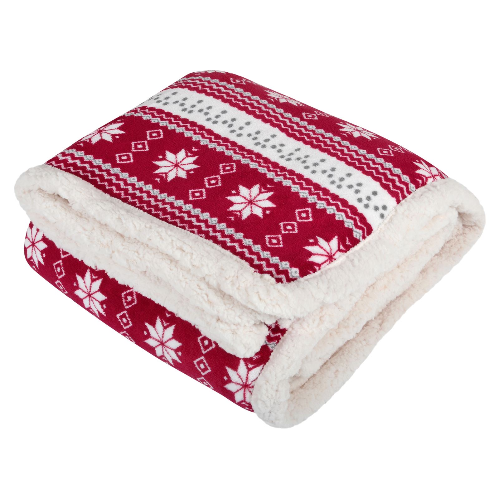 New Snowflake Design Luxury Fleece Blanket Soft Sherpa ...