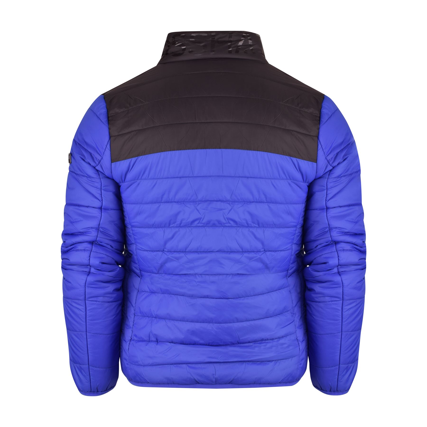Mens Crosshatch Padded Jacket Inner and Zip Side Pockets Staywarm Contrast Coat - Picture 15 of 16
