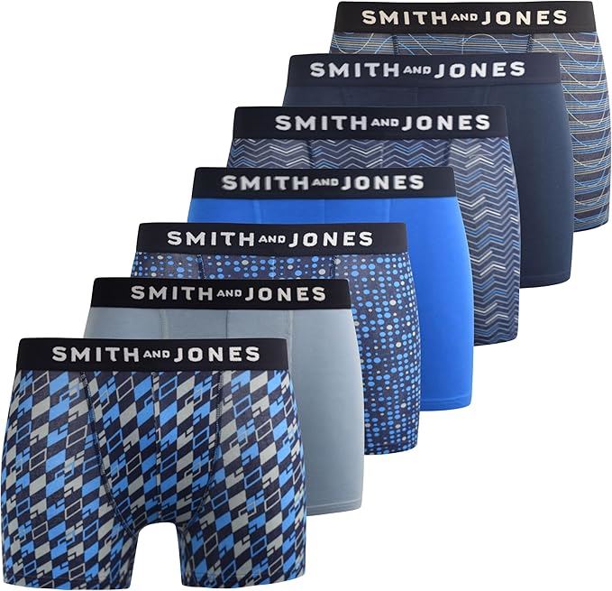 SMITH & JONES mens boxer multipack of 7 stretch underpants colourful trunk brief - Bild 49 von 55