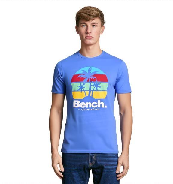 Mens Bench Plain T-Shirt Crew Neck Short Sleeve Tee Basic Designer Cotton Top - Picture 17 of 22