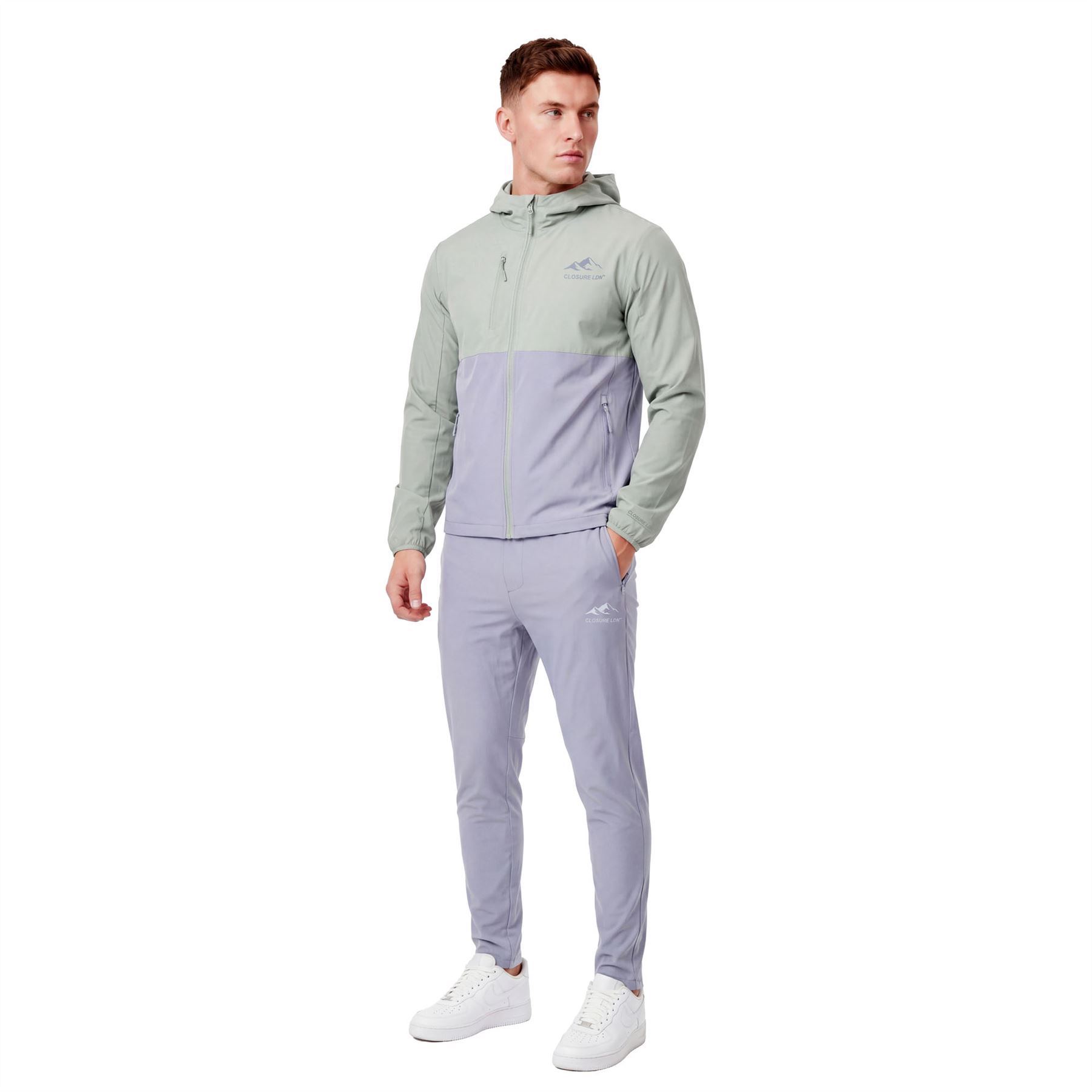 Men 2 Pack Closure Tracksuit Premium Performance Hooded Jacket Joggers Gym Set