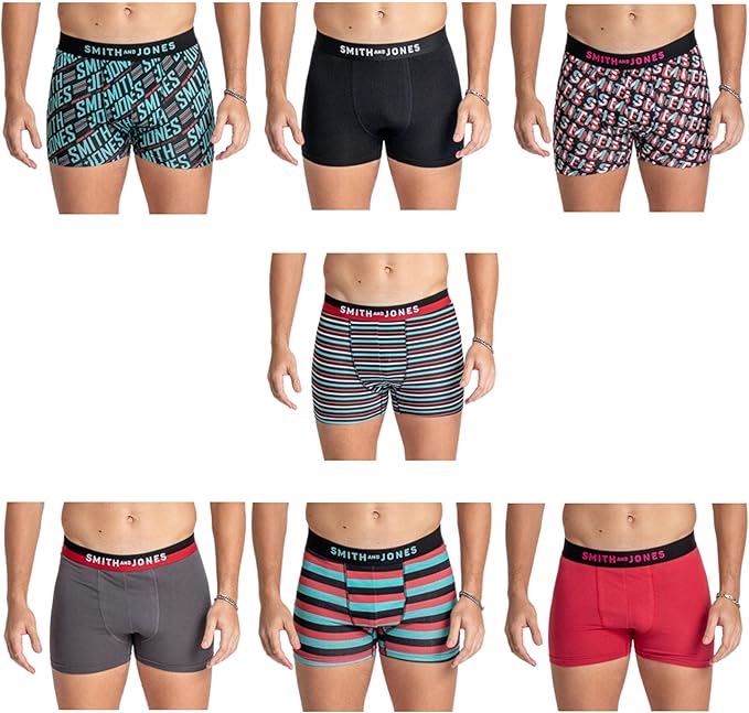 SMITH & JONES mens boxer multipack of 7 stretch underpants colourful trunk brief - Bild 22 von 55