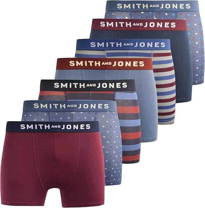 SMITH & JONES mens boxer multipack of 7 stretch underpants colourful trunk brief - Bild 14 von 55