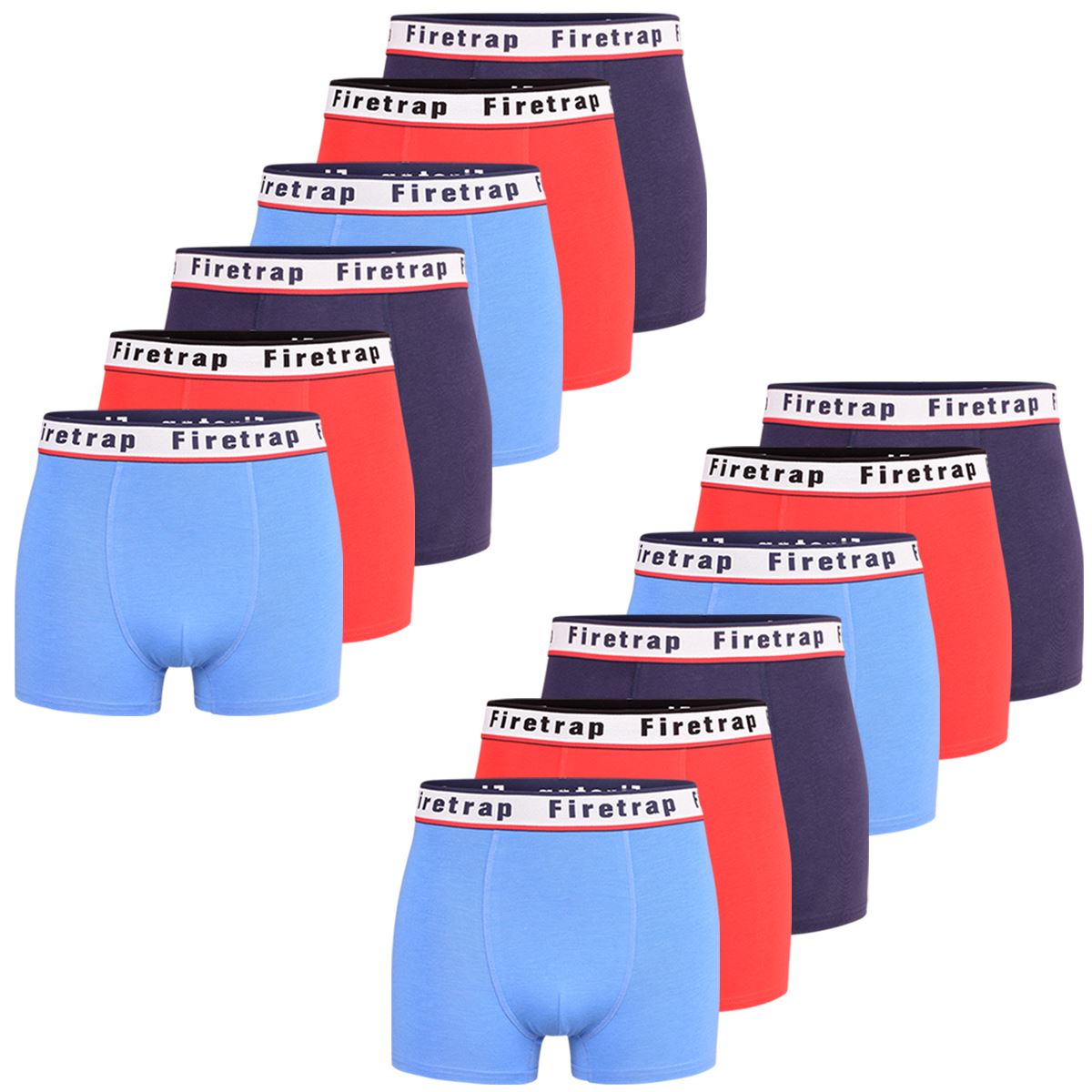 Firetrap Mens 12 Pack Designer Boxer Shorts Boxers Underwear Stretch Cotton - Picture 5 of 16
