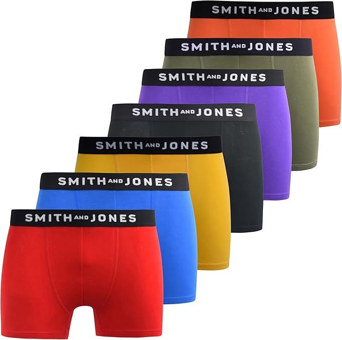 SMITH & JONES mens boxer multipack of 7 stretch underpants colourful trunk brief - Bild 42 von 55
