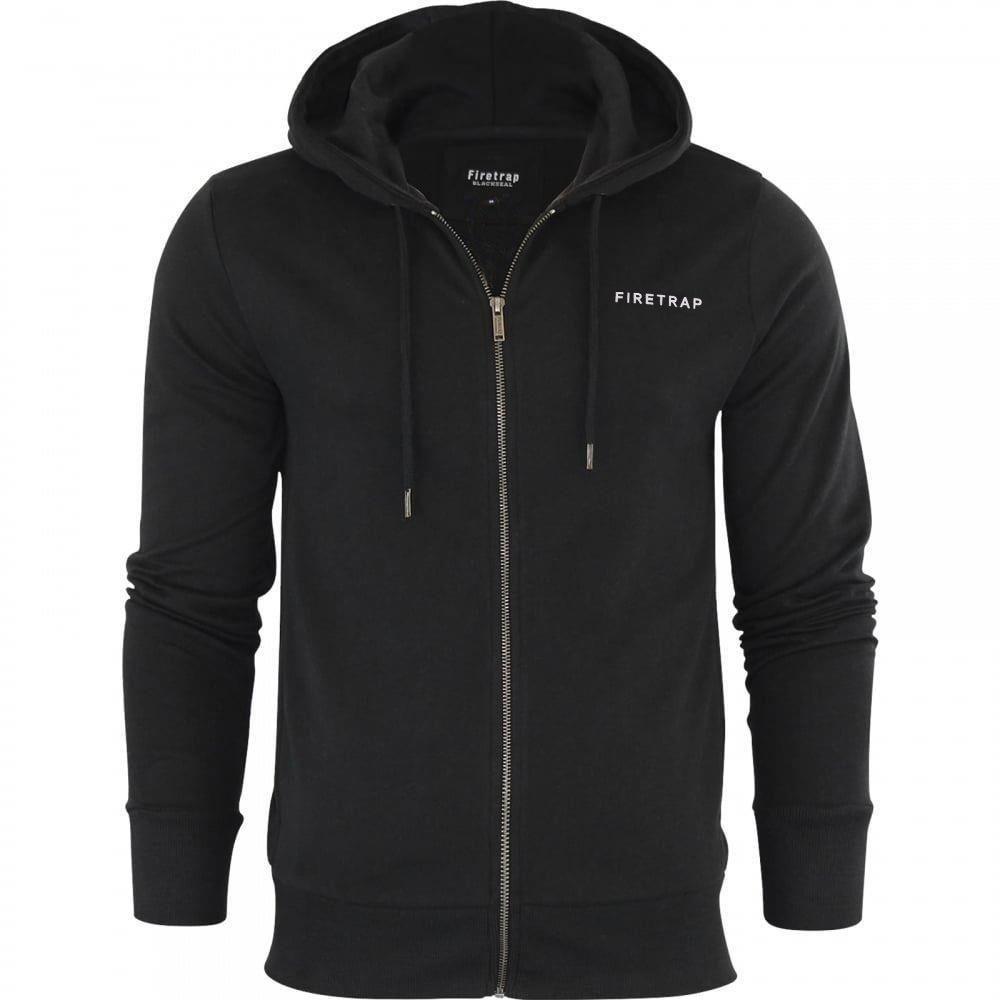 Firetrap Original Mens Designer Classic Full Zip Thru Hoodie Sweatshirt Jacket - Picture 2 of 5