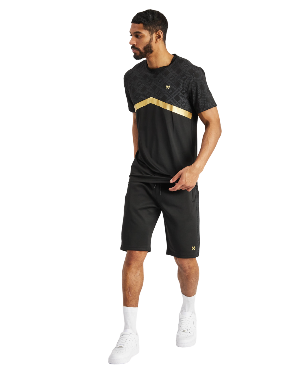 Mens Designer T Shirt + Short Set 2pc Summer Sports Tracksuit Zip Pockets - Picture 12 of 27