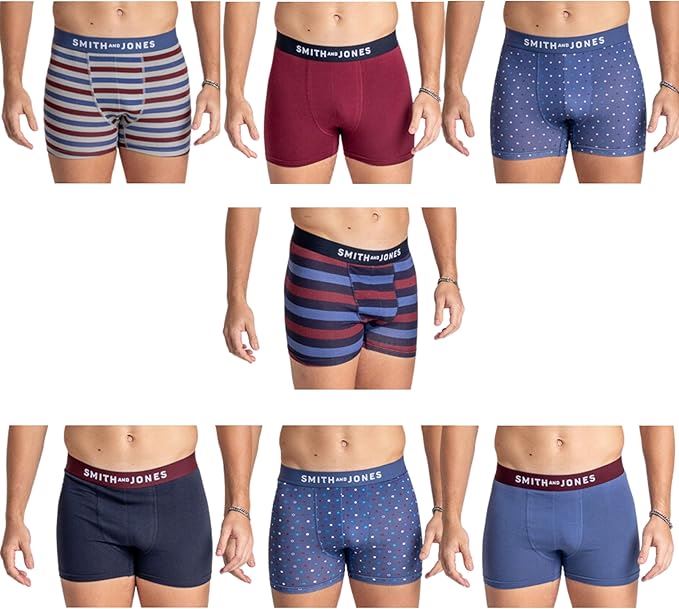 SMITH & JONES mens boxer multipack of 7 stretch underpants colourful trunk brief - Bild 15 von 55