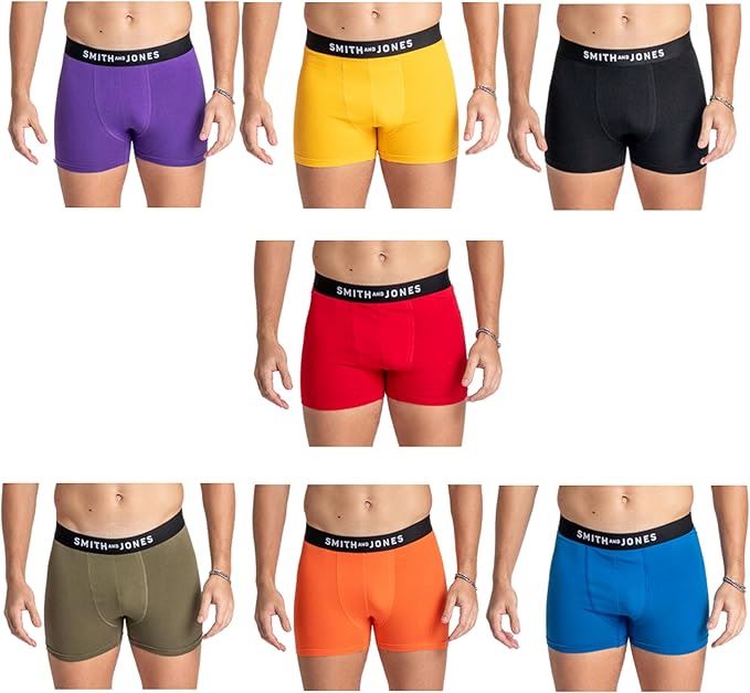 SMITH & JONES mens boxer multipack of 7 stretch underpants colourful trunk brief - Bild 43 von 55